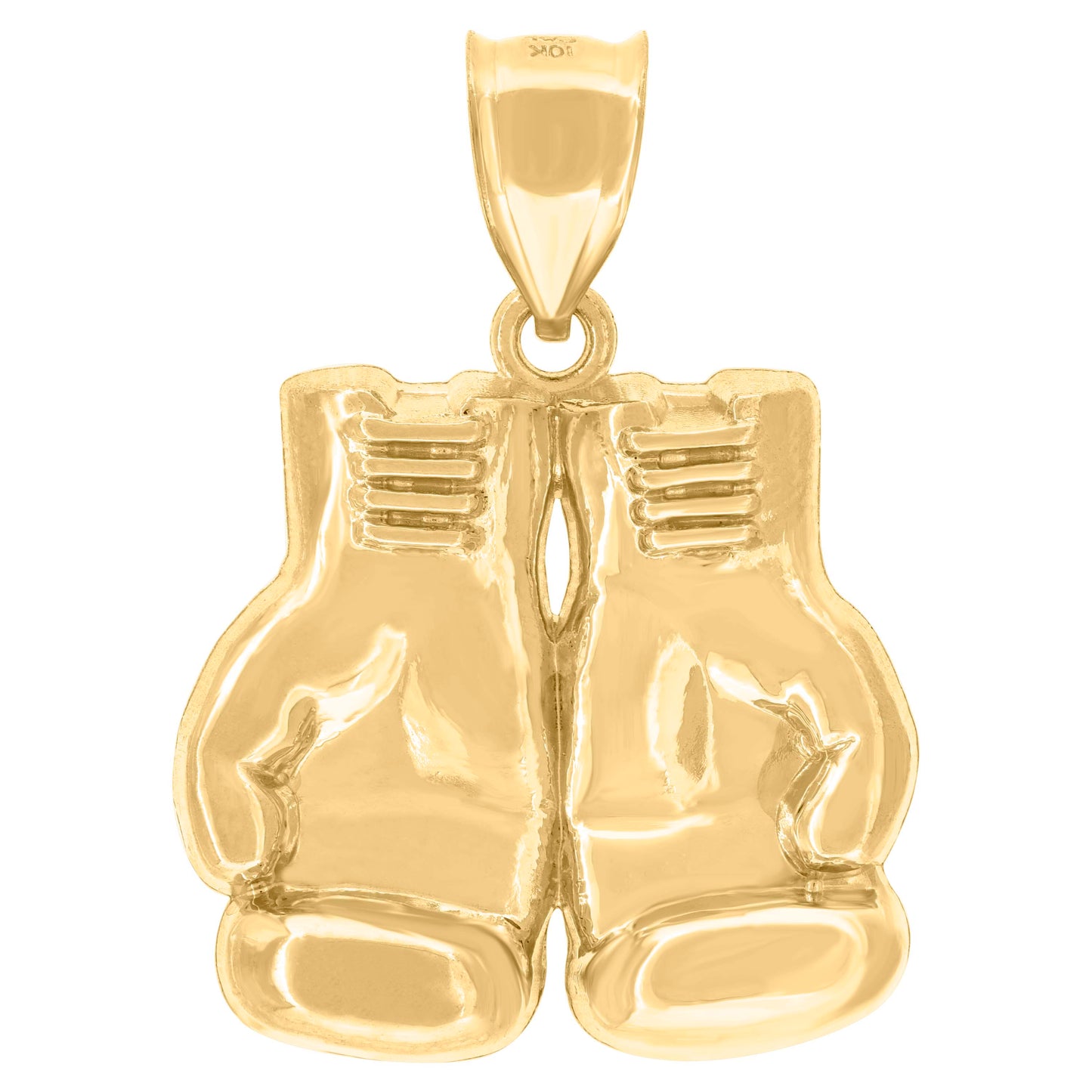 10k Yellow Gold Mens Sports Boxing Gloves Charm Pendant