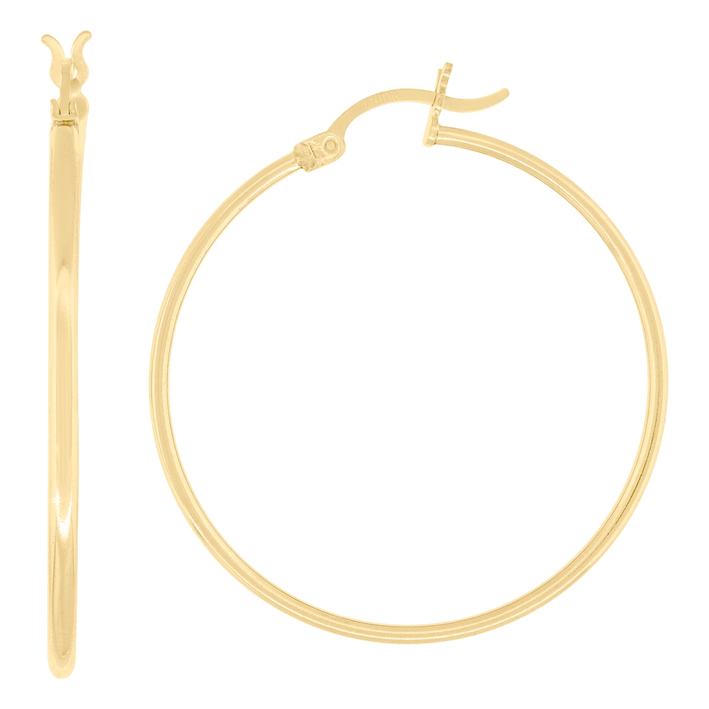 10k Yellow Gold Womens 1.5mm X 36mm Hinged Hoops Huggies