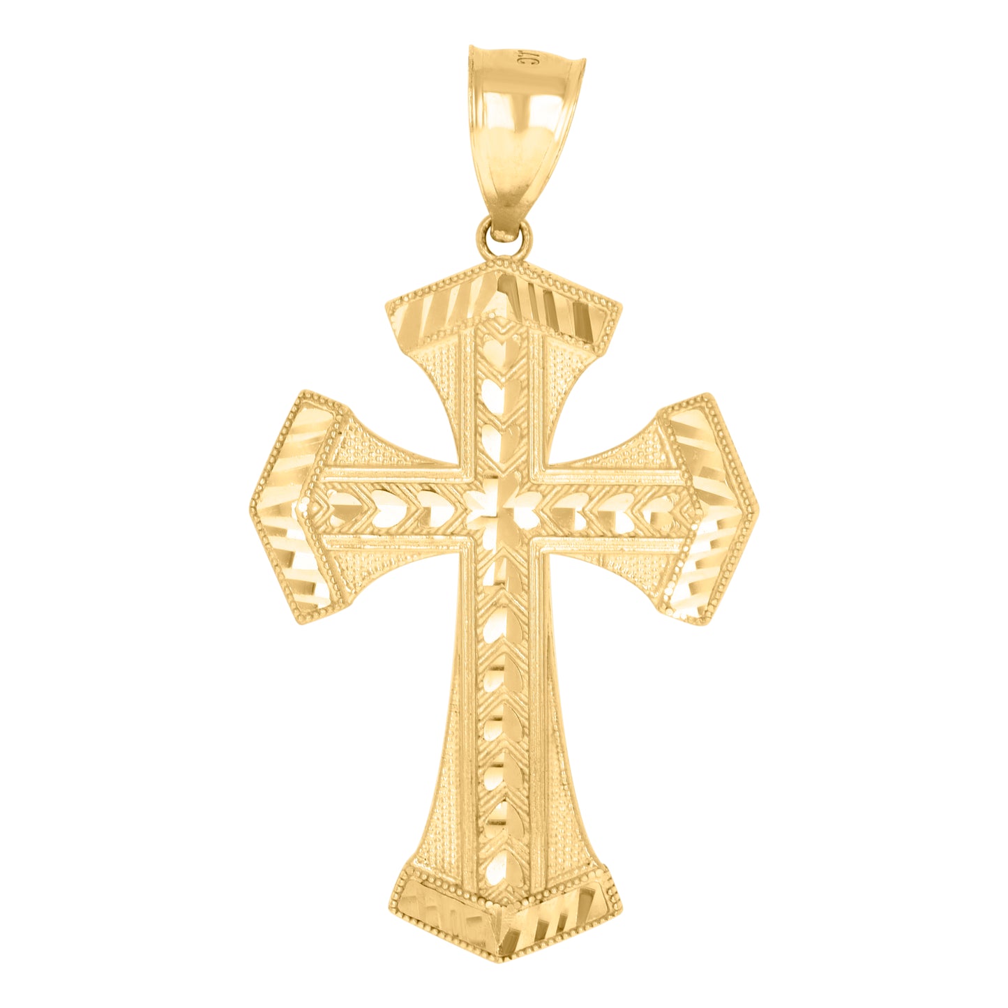 10kt Yellow Gold Mens Cross Religious Charm Pendant