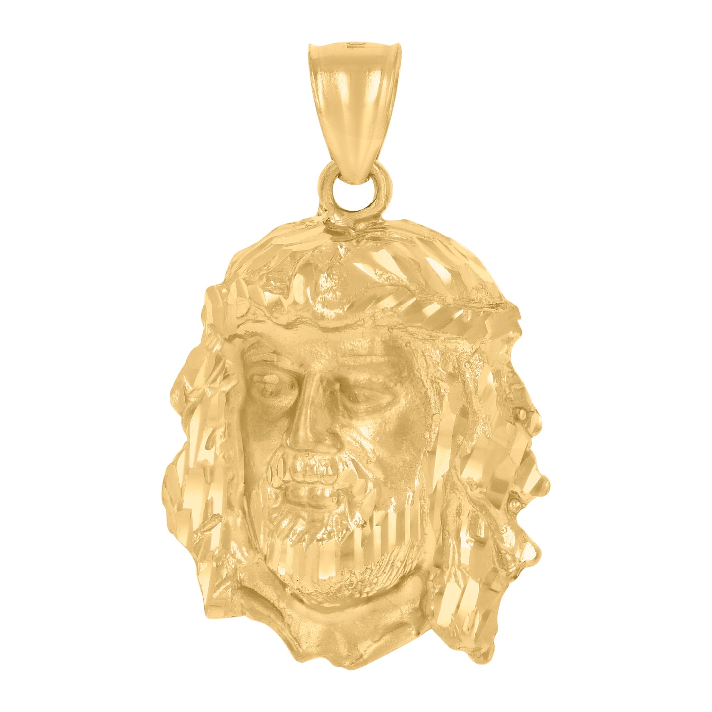 10k Yellow Gold Mens Jesus Religious Charm Pendant