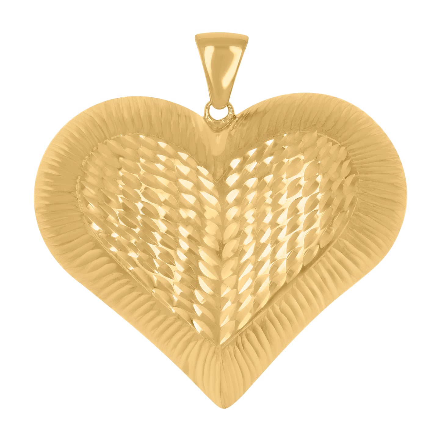 10k Yellow Gold Womens Love Heart Charm Pendant