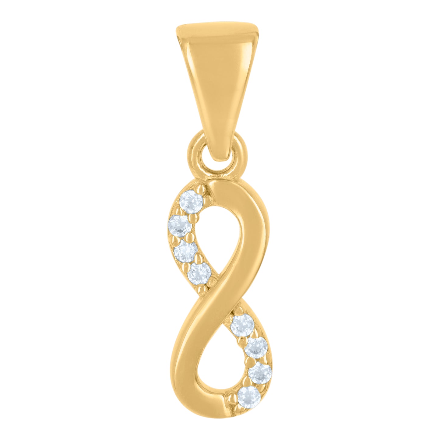10k Yellow Gold Womens Cubic Zirconia Love Symbol Infinity Charm Pendant