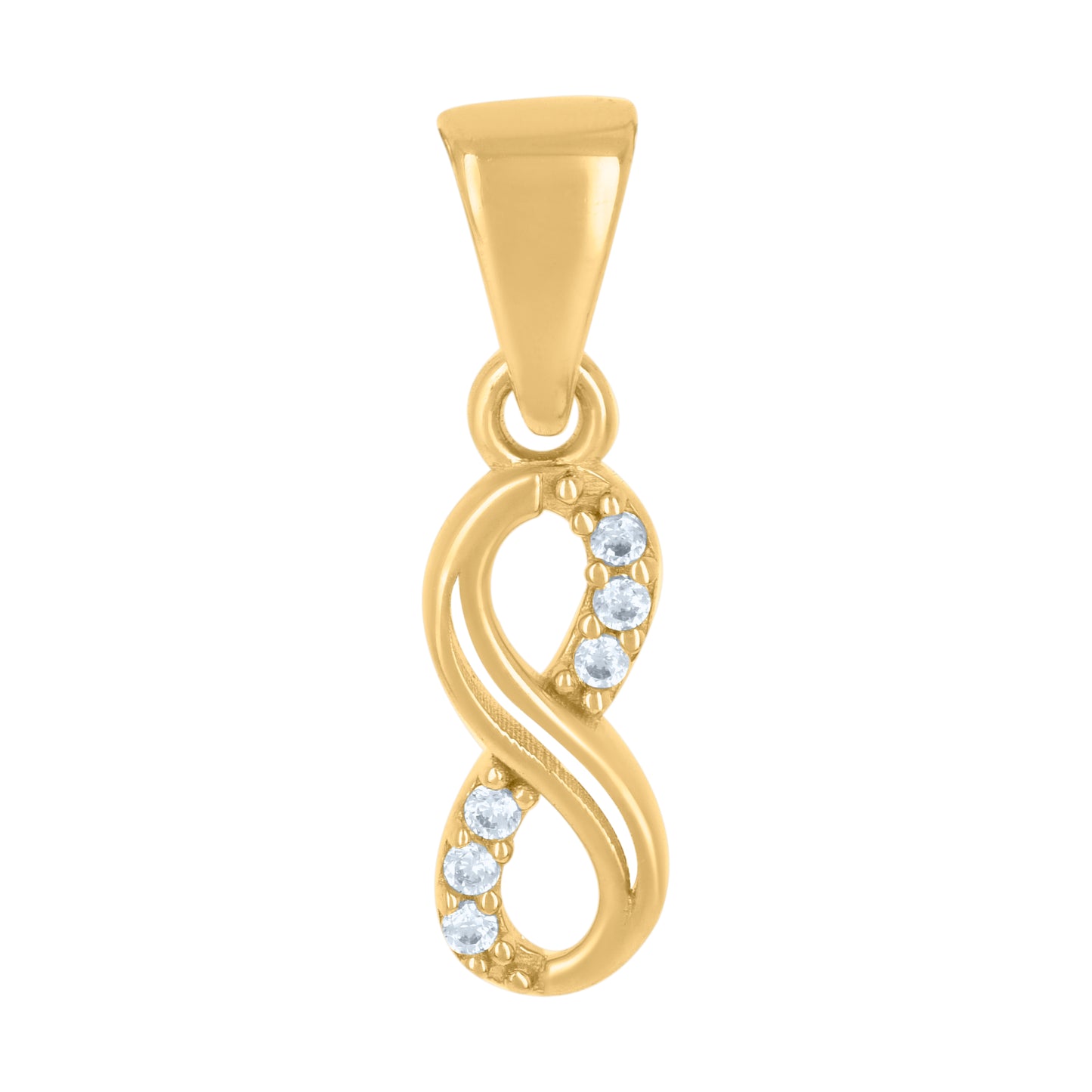 10k Yellow Gold Womens Cubic Zirconia Love Symbol Infinity Charm Pendant