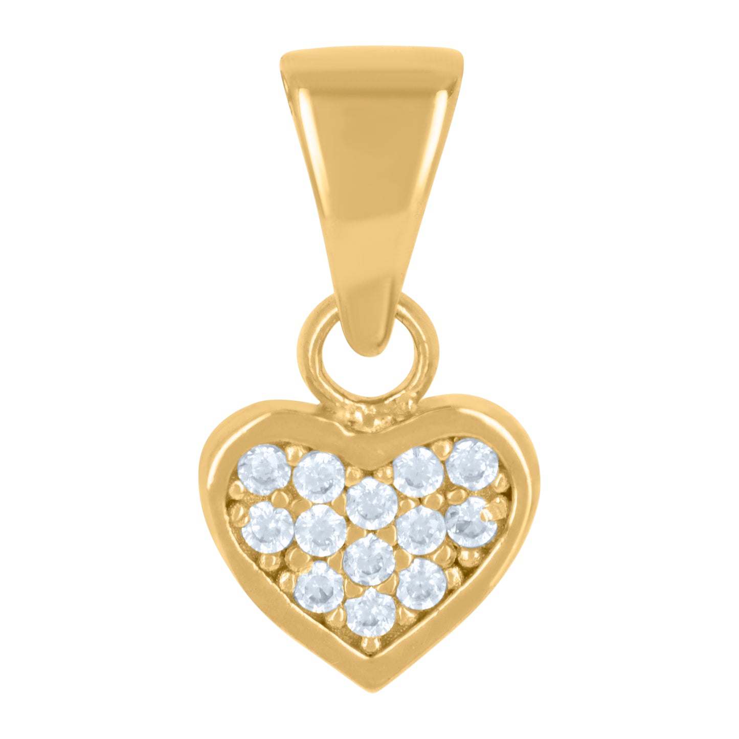 10k Yellow Gold Womens Cubic Zirconia Heart Charm Pendant