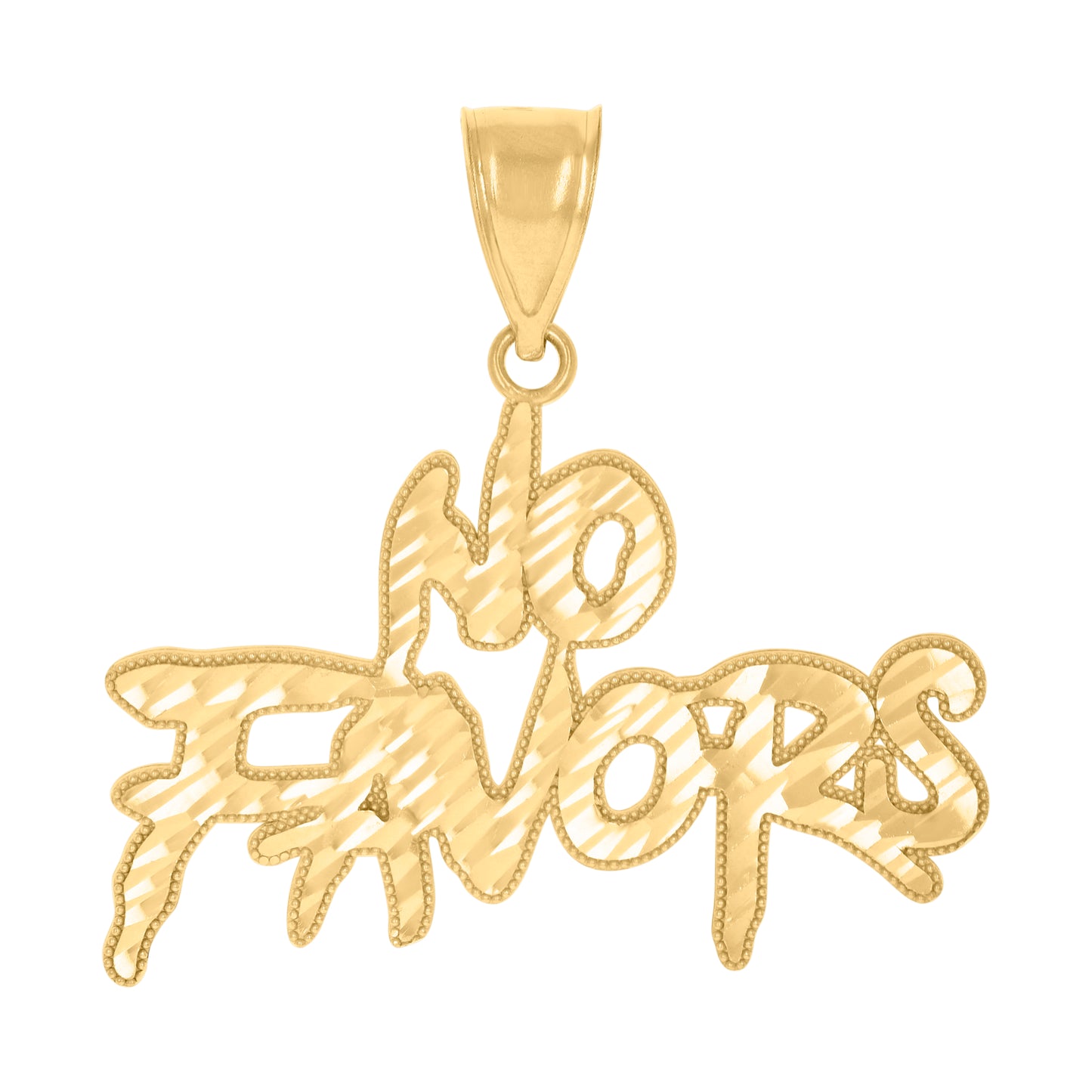 10k Yellow Gold Mens No Favors Talking Fashion Charm Pendant