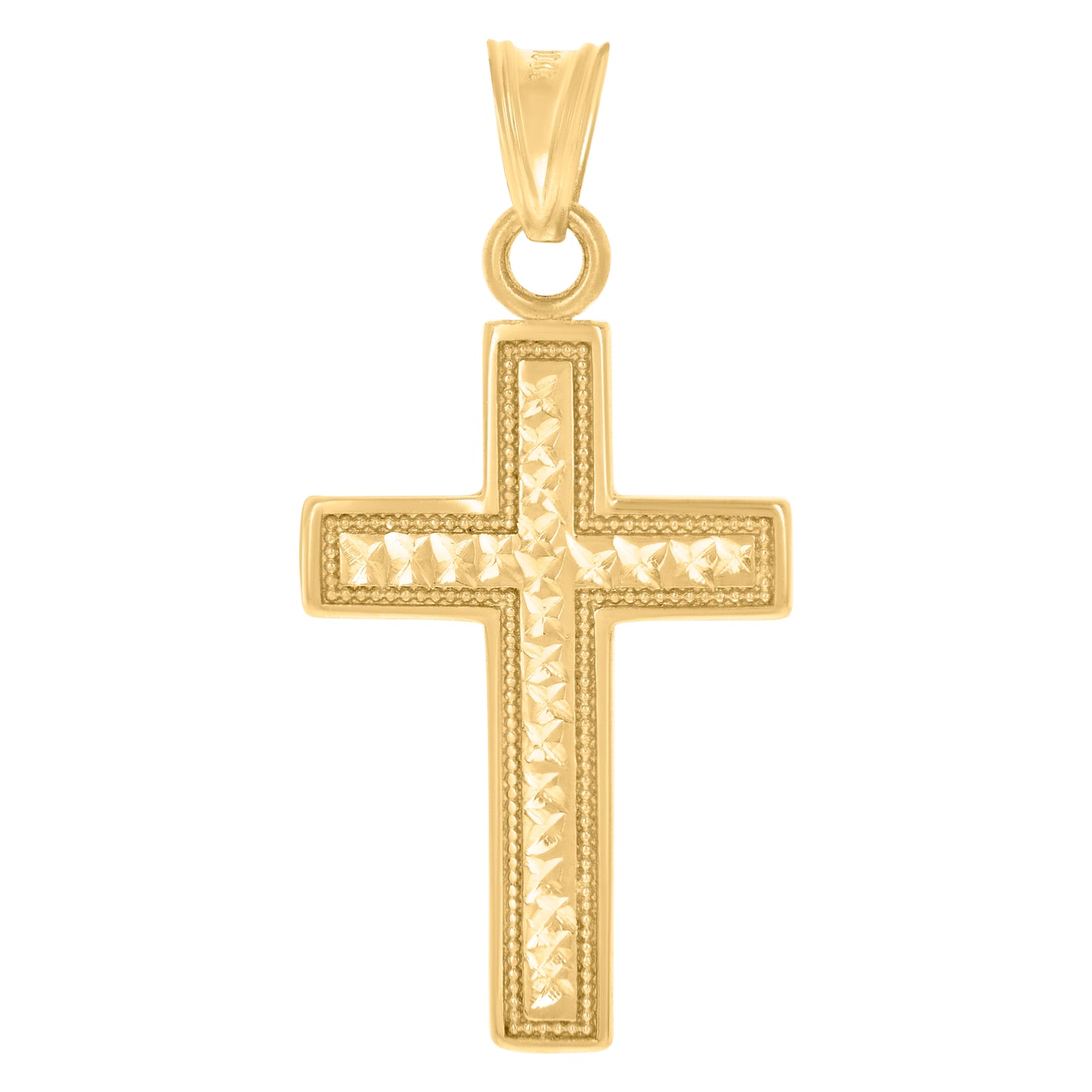 10kt Yellow Gold Mens Cross Religious Charm Pendant