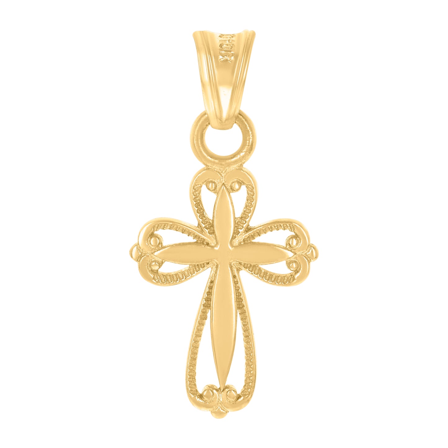 10kt Yellow Gold Mens Cross Religious Charm Pendant