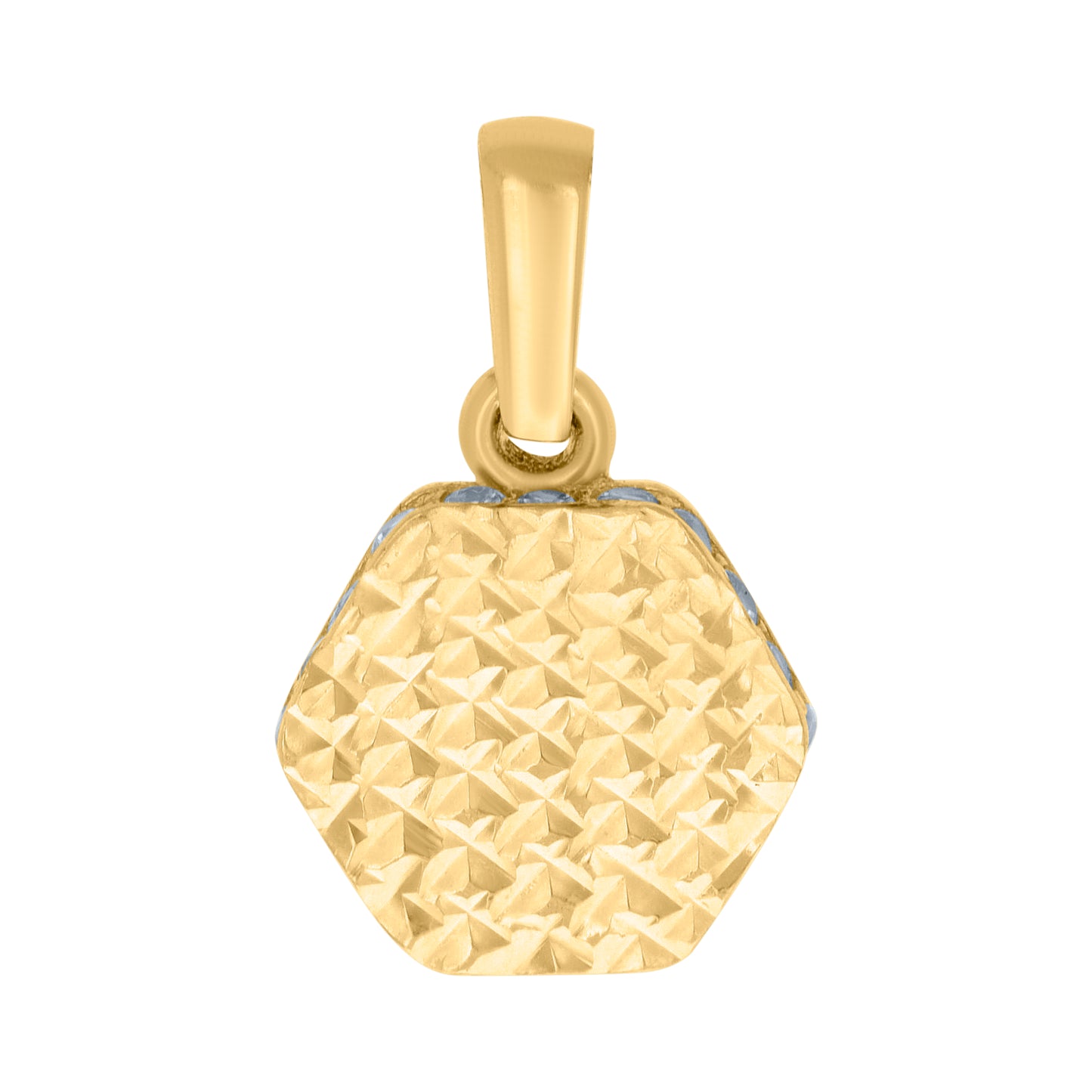 10k Yellow Gold Womens Cubic Zirconia Octagon Fashion Charm Pendant