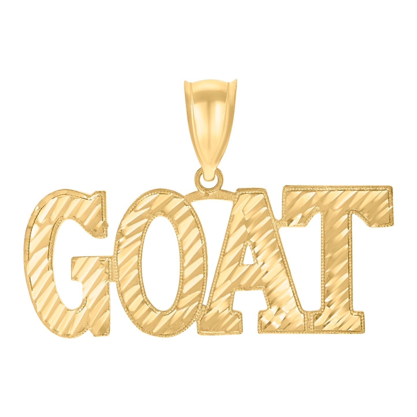 10k Yellow Gold Mens Greatest Of All Time GOAT Talking Fashion Charm Pendant