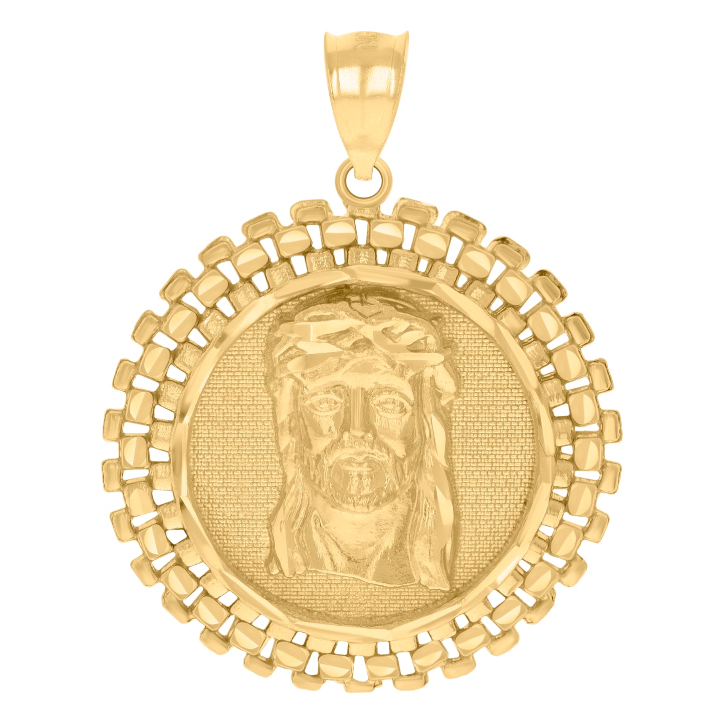 10k Yellow Gold Mens Jesus Religious Charm Pendant
