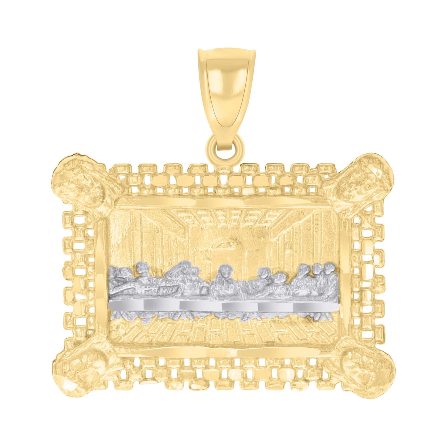 10kt Yellow Gold Mens Last Supper Religious Charm Pendant