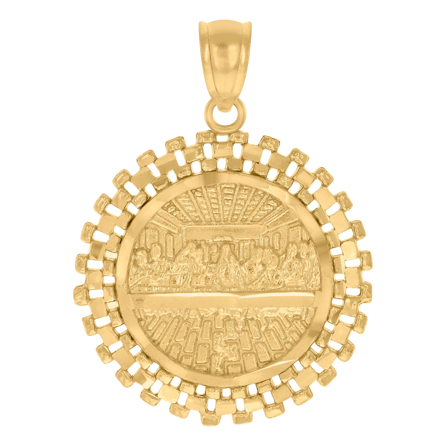 10kt Yellow Gold Mens Last Supper Religious Charm Pendant