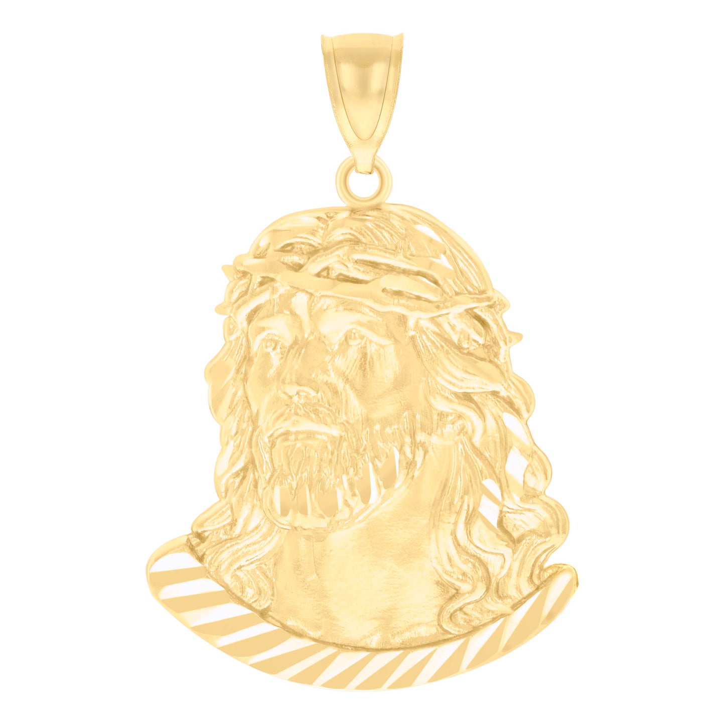 10k Yellow Gold Mens Jesus Religious Charm Pendant