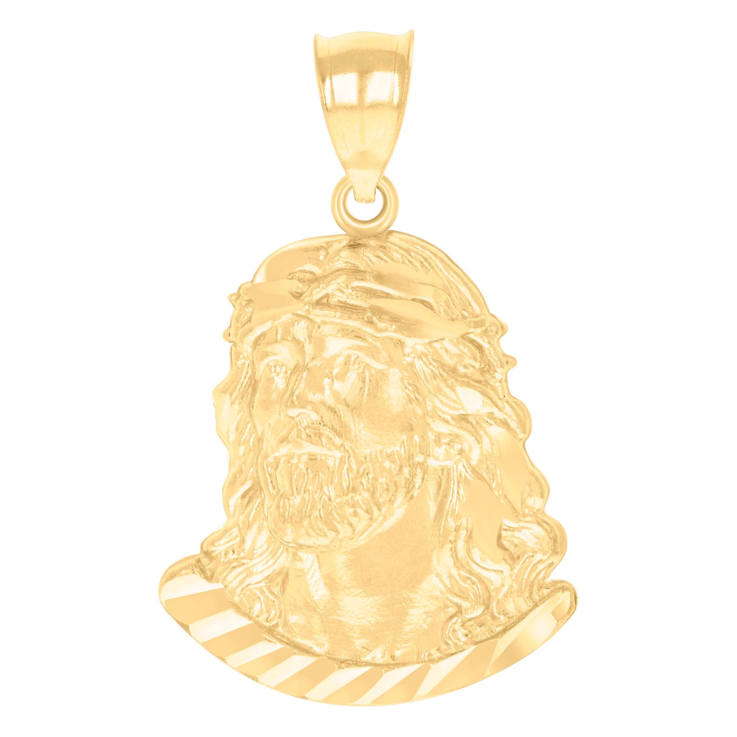 10kt Yellow Gold Mens Jesus Religious Charm Pendant