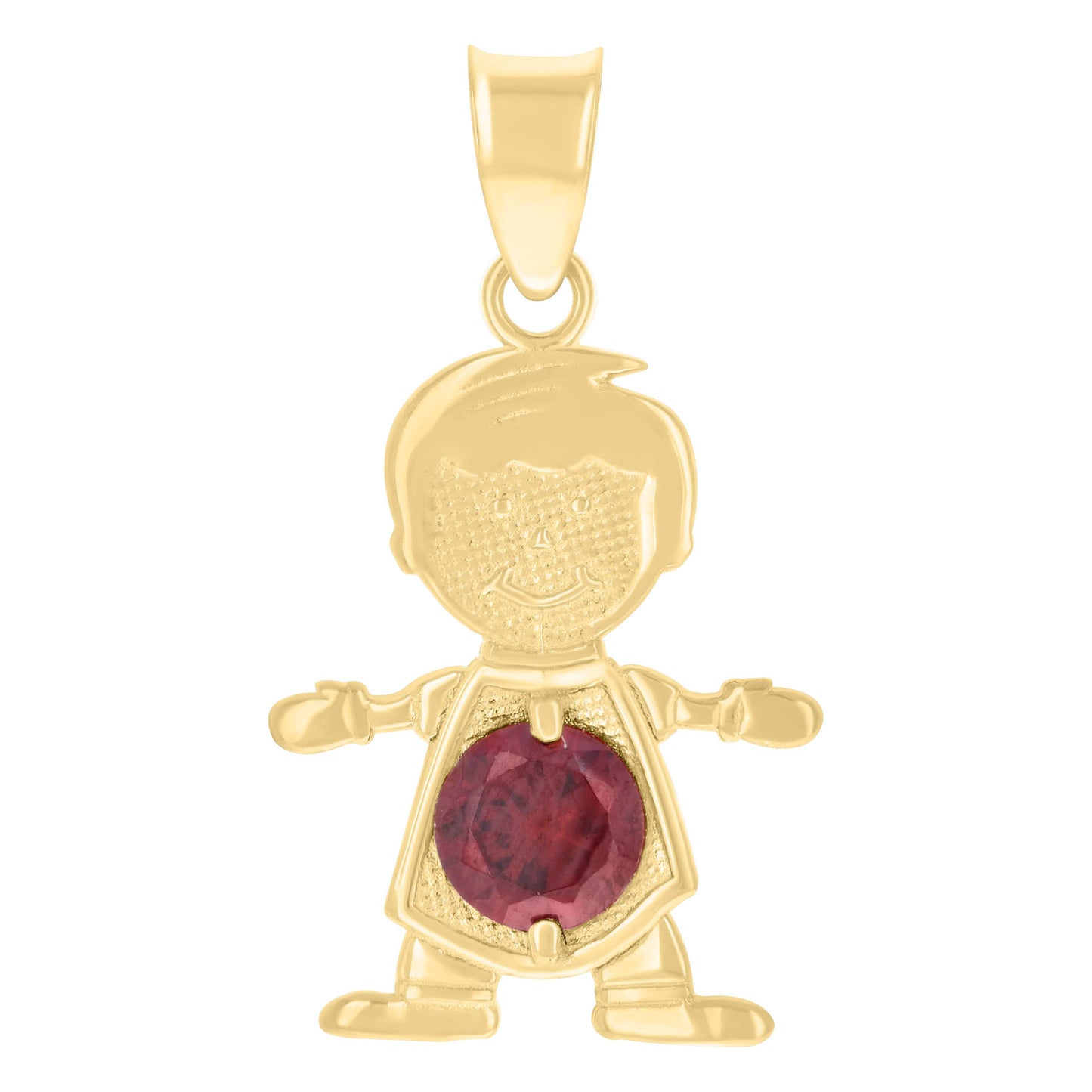 10k Yellow Gold Mens Blue Cubic Zirconia Boy September Birthstone Charm Pendant