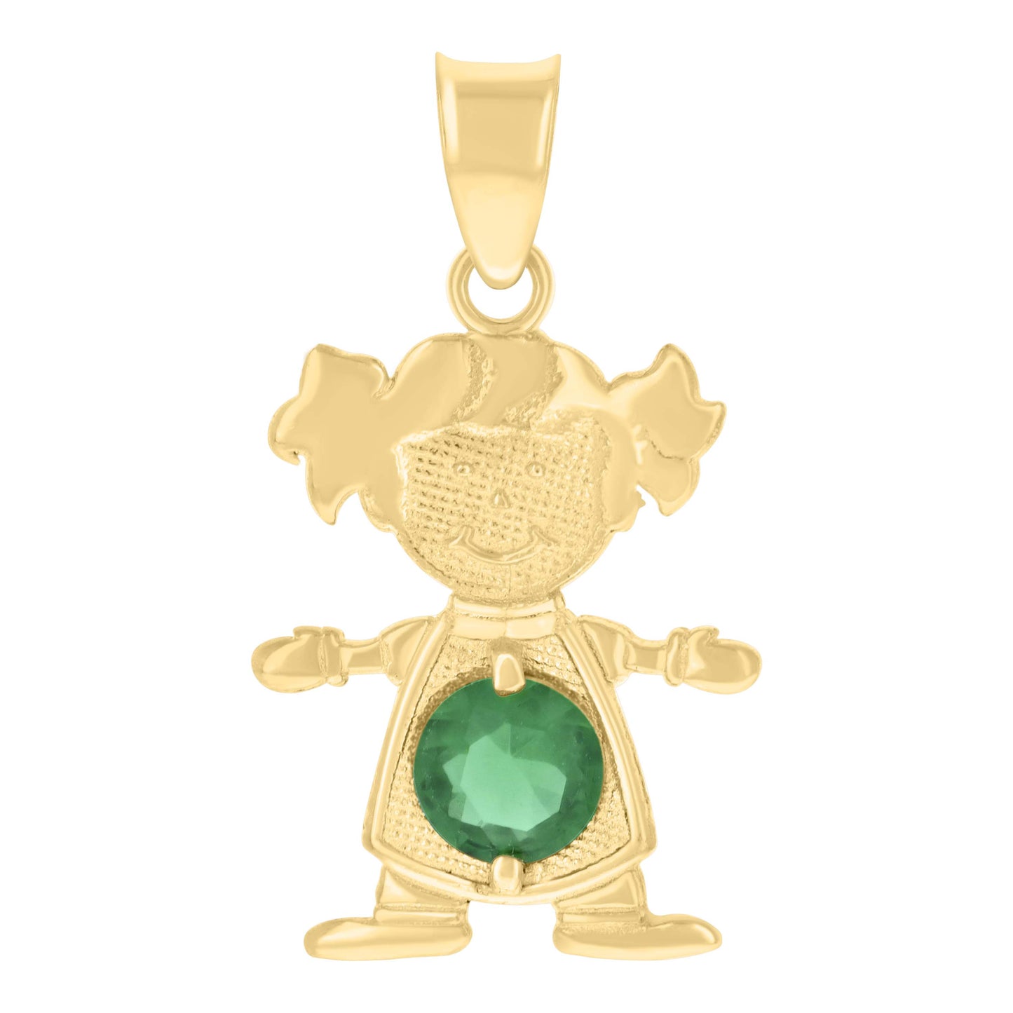 10k Yellow Gold Womens Green Cubic Zirconia Girl Birthstone Baby Charm Pendant