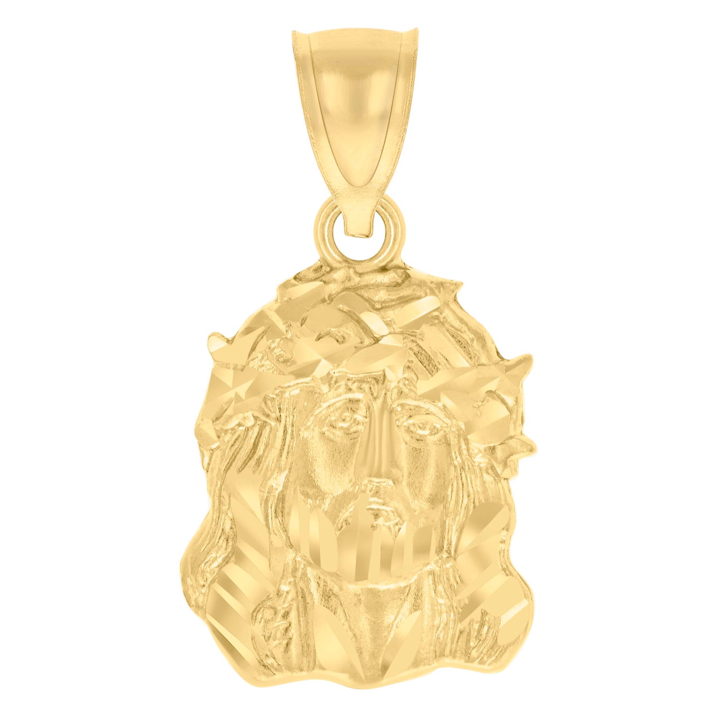 10kt Yellow Gold Mens Jesus Religious Charm Pendant