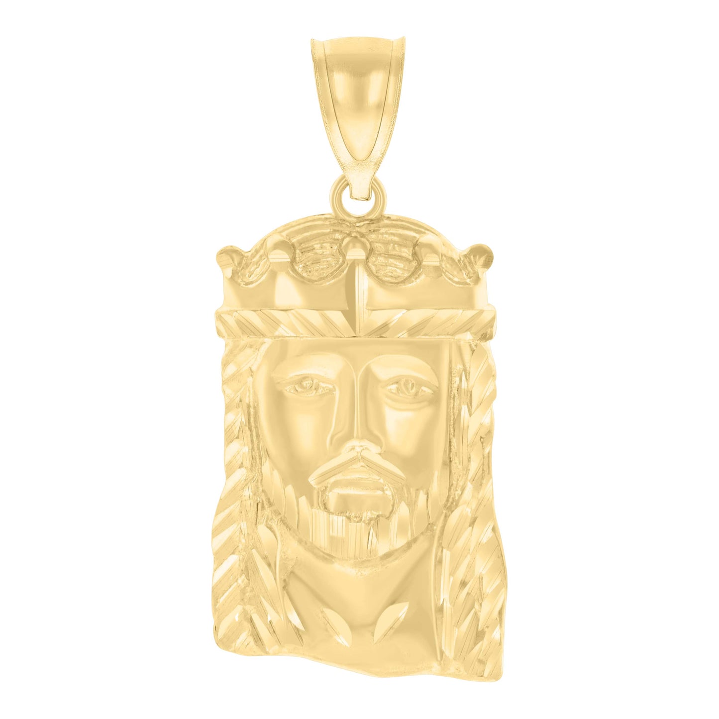 10kt Yellow Gold Mens Jesus Religious Charm Pendant