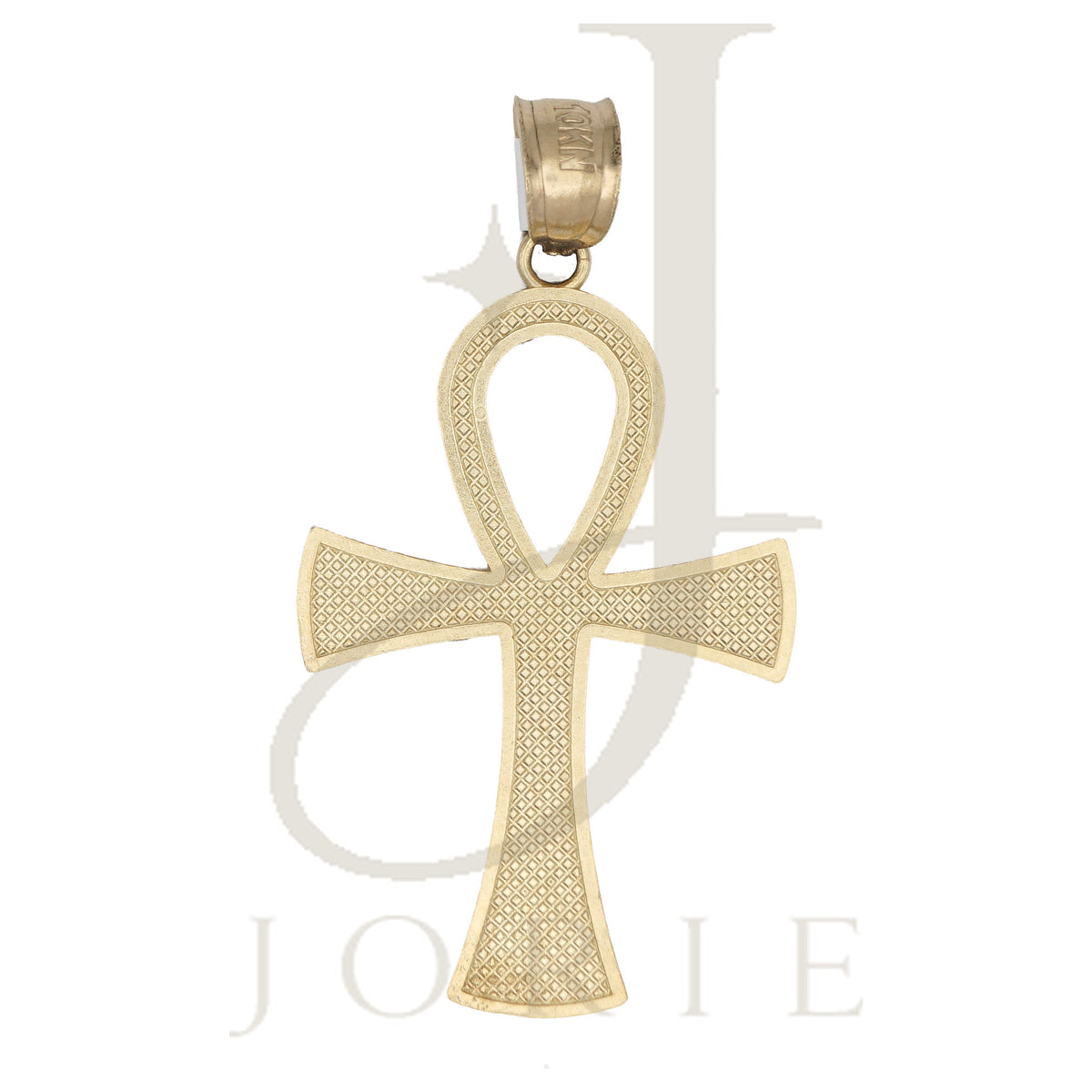 10k Yellow Gold Unisex Egyptian Ankh Cross Religious Charm Pendant