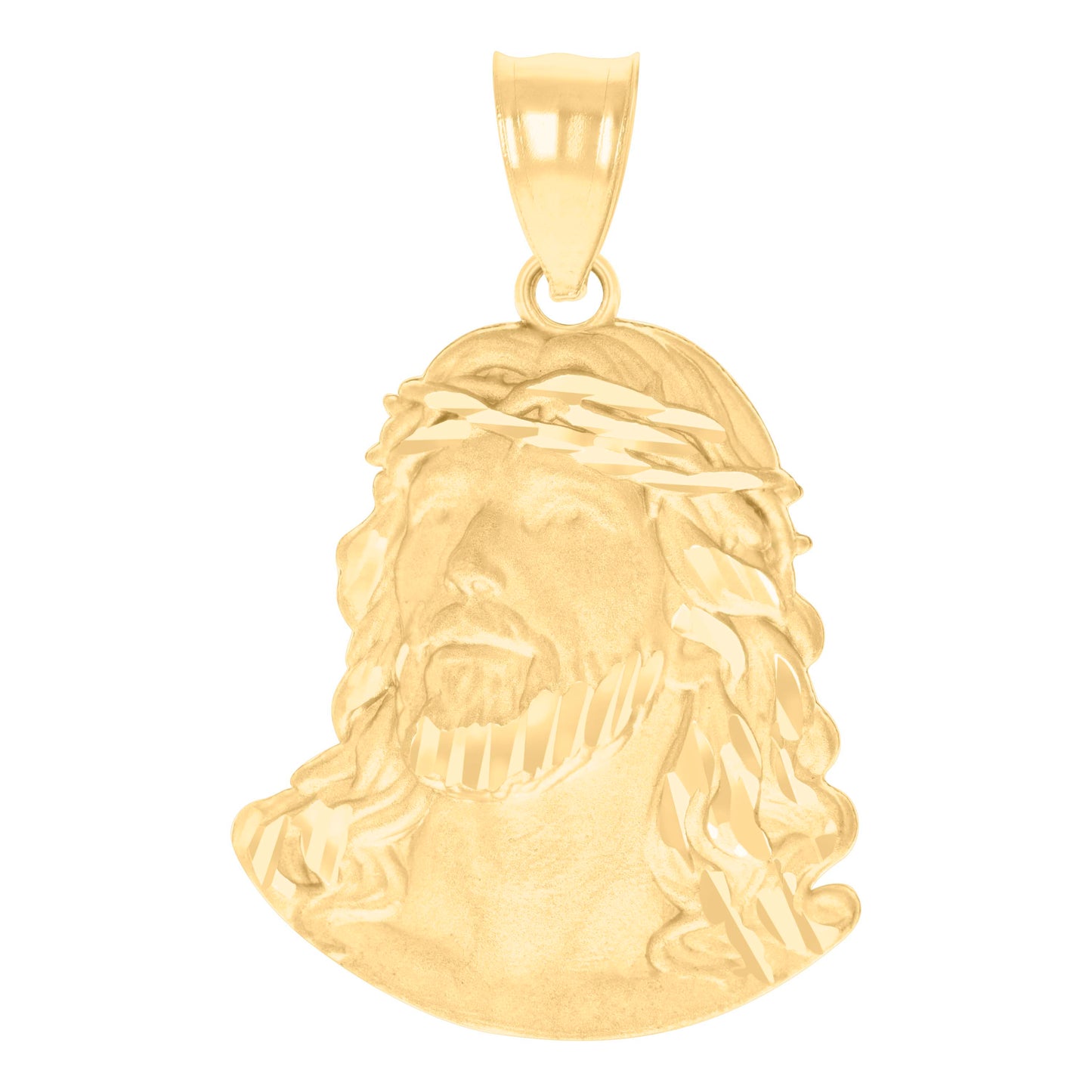 10kt Yellow Gold Mens Jesus Religious Charm Pendant