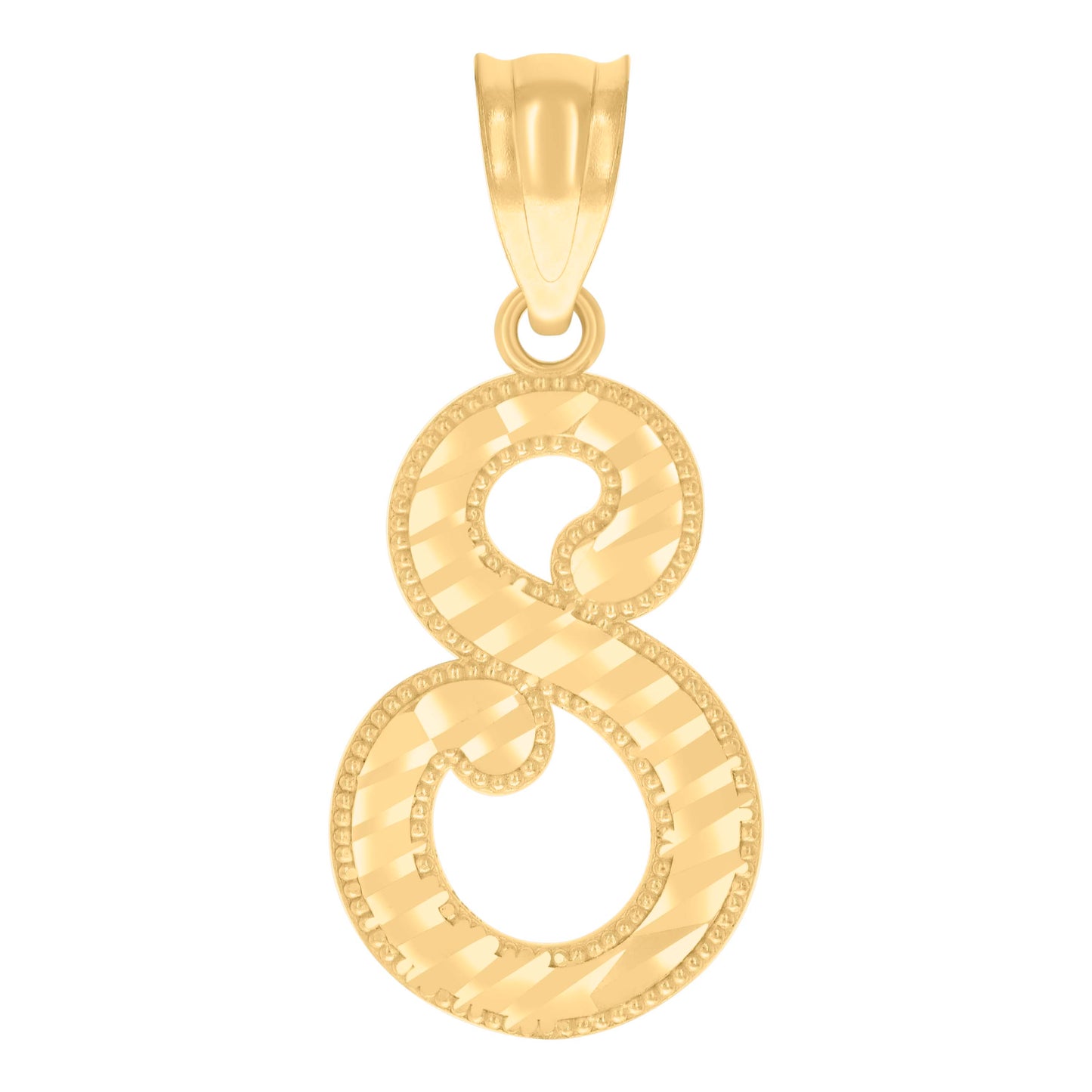 10k Yellow Gold Unisex Initial S Script Alphabet Charm Pendant