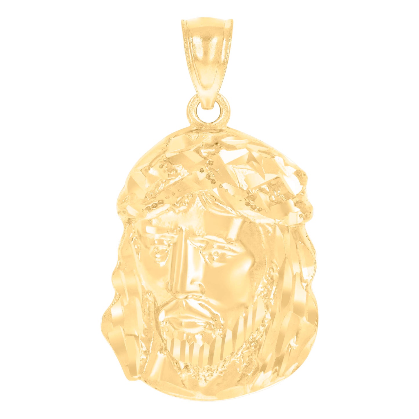 10kt Yellow Gold Mens Jesus Religious Charm Pendant