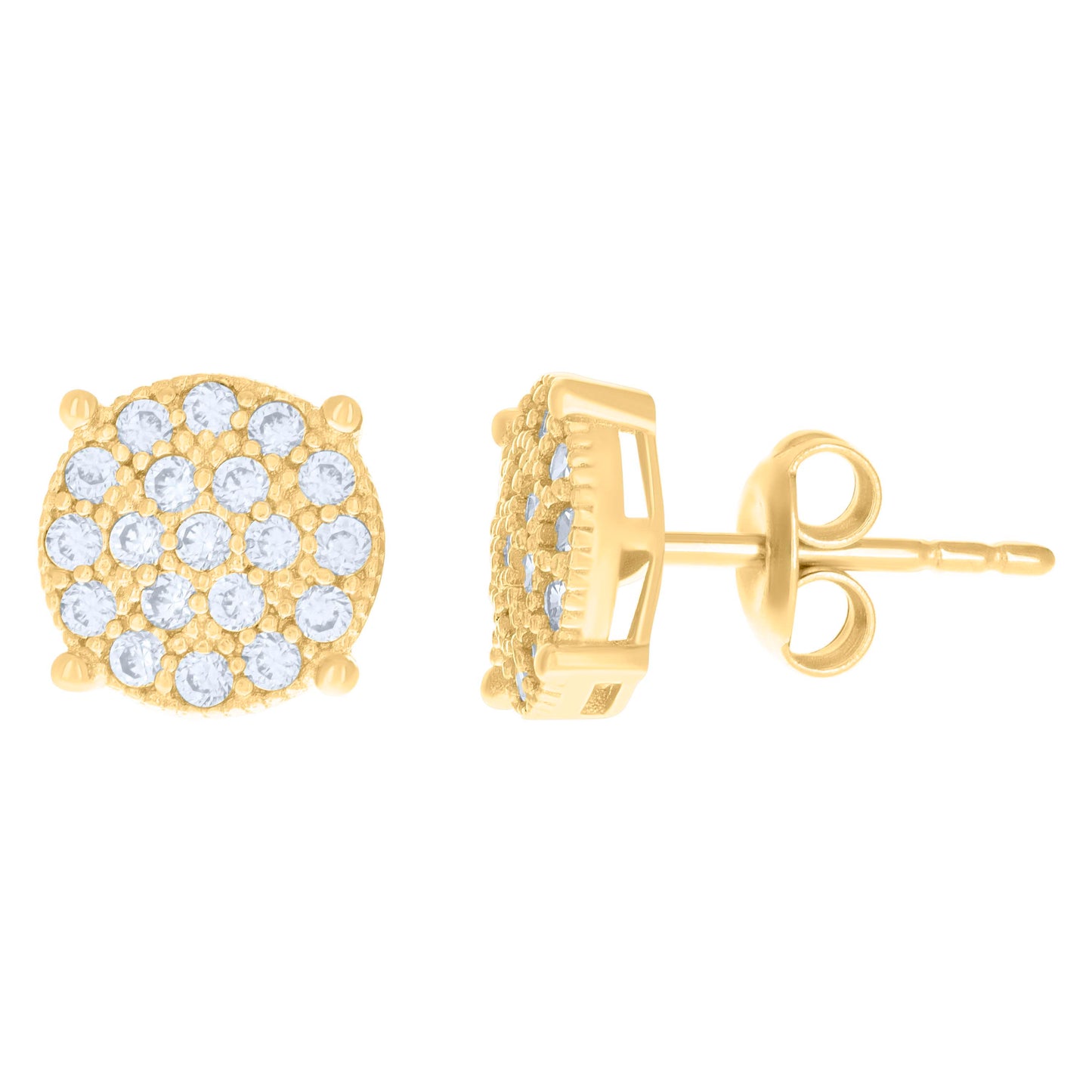 10k Yellow Gold Womens Cubic Zirconia Fashion Stud Earrings
