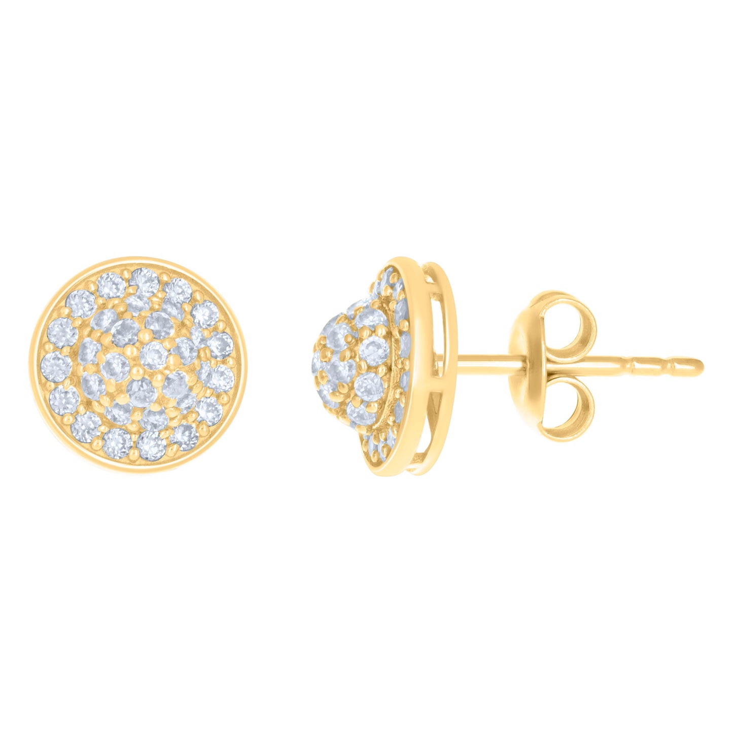 10k Yellow Gold Womens Cubic Zirconia Fashion Stud Earrings