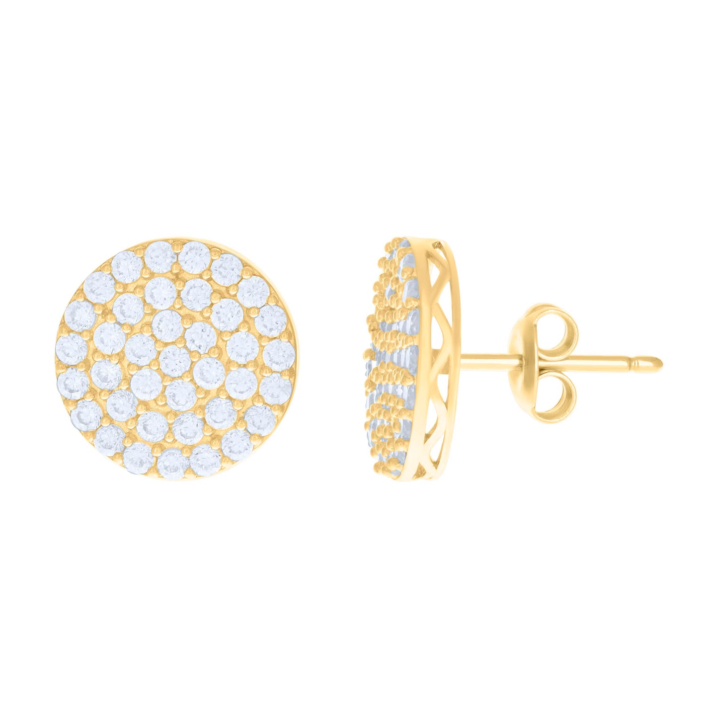 10k Yellow Gold Womens Cubic Zirconia Fashion Stud Earrings