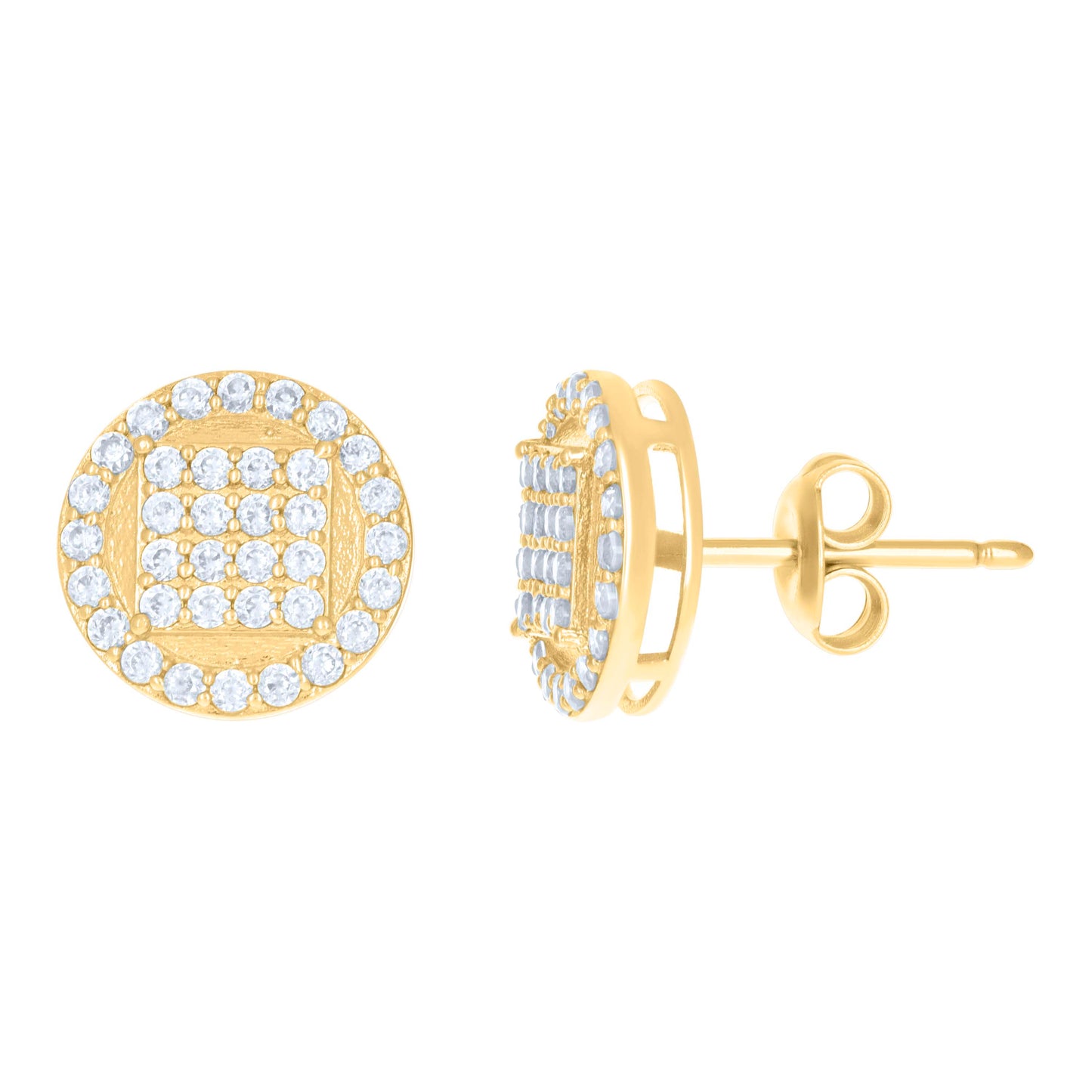 10k Yellow Gold Womens Cubic Zirconia Fashion Stud Earrings