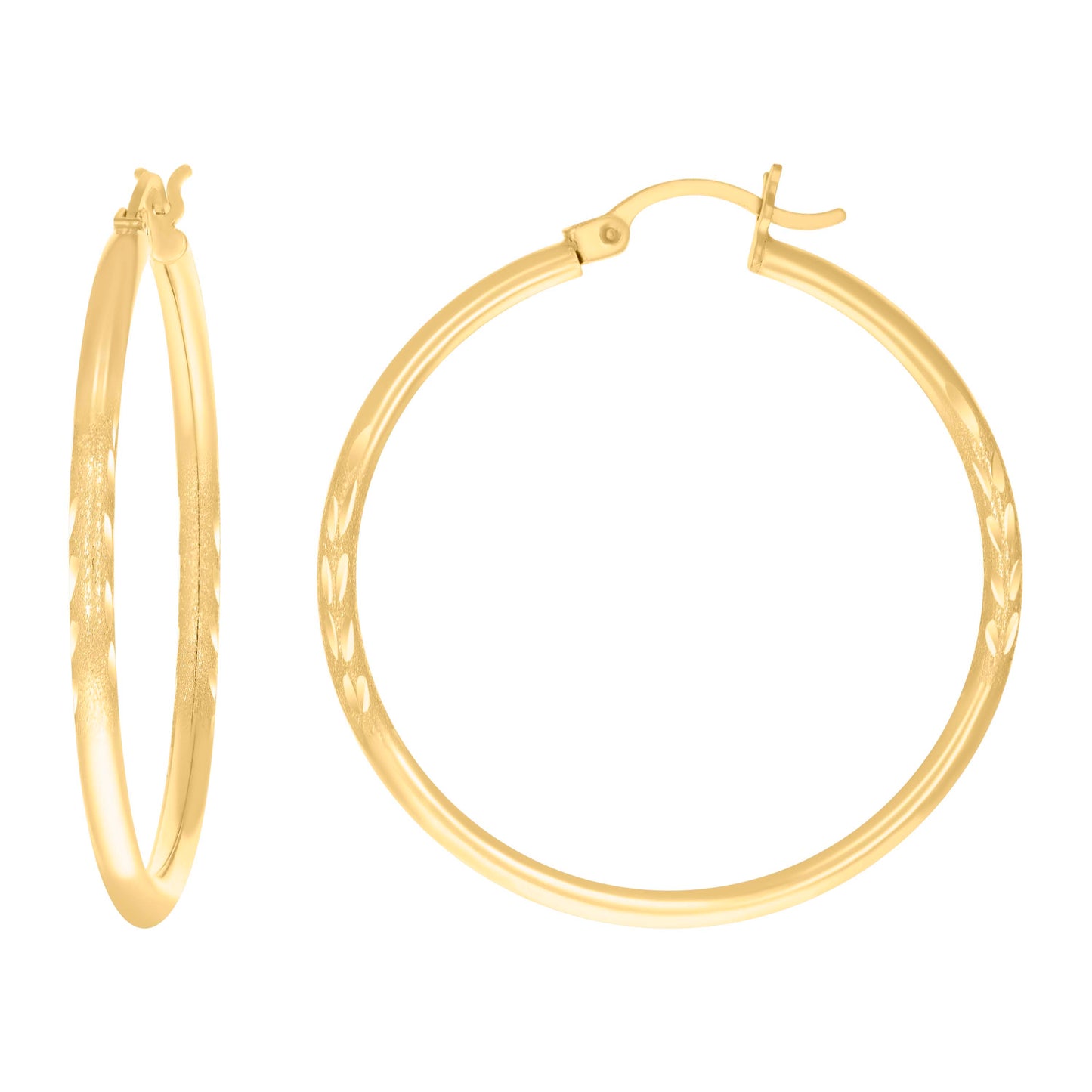 10k Yellow Gold Womens Round Tube Hoops Huggies Earrings