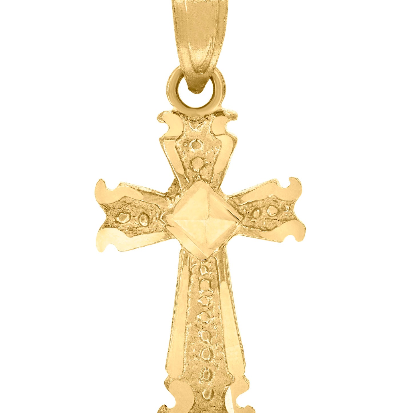 10kt Yellow Gold Womens Mens Unisex Cross Religious Charm Pendant