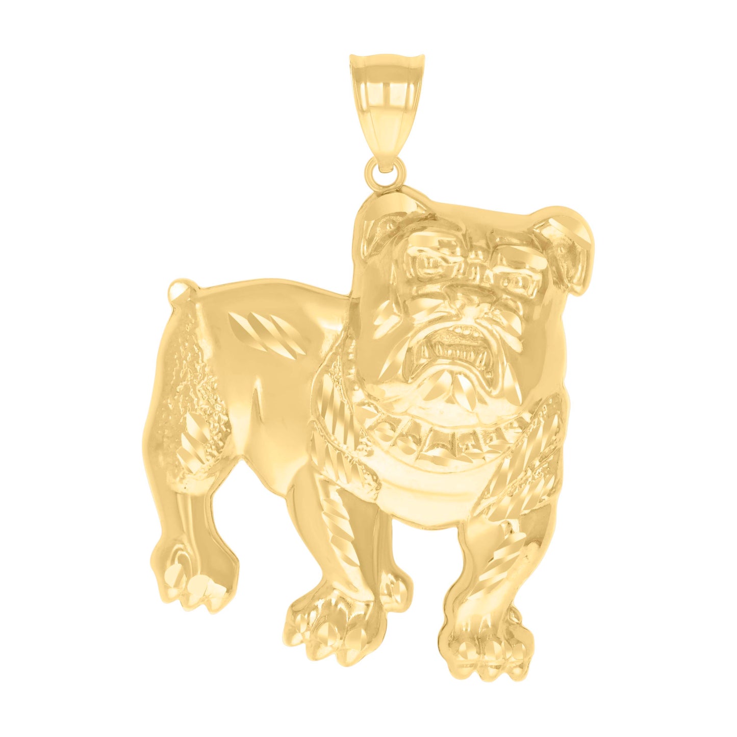 10k Yellow Gold Mens Bull Dog Animal Wildlife Charm Pendant