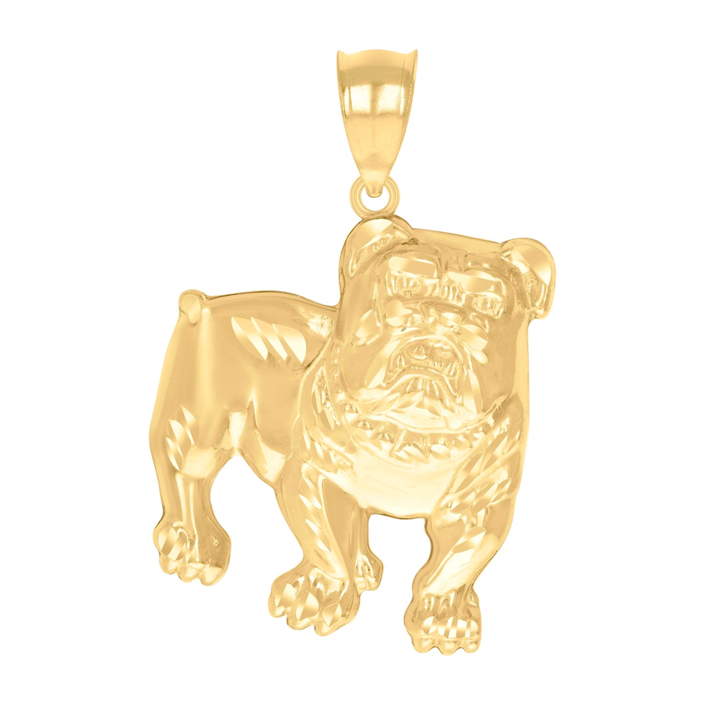 10k Yellow Gold Mens Bull Dog Animal Wildlife Charm Pendant