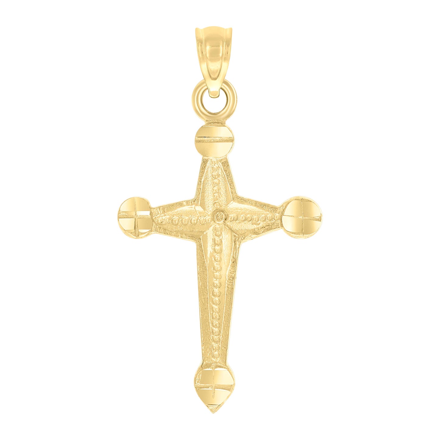 10kt Yellow Gold Womens Mens Unisex Cross Religious Charm Pendant
