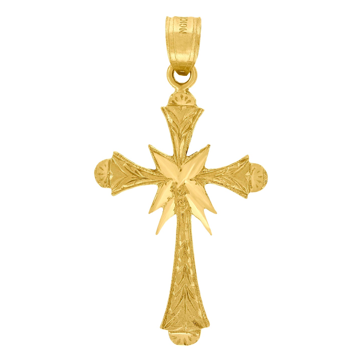10kt Yellow Gold Womens Mens Unisex Cross Religious Charm Pendant