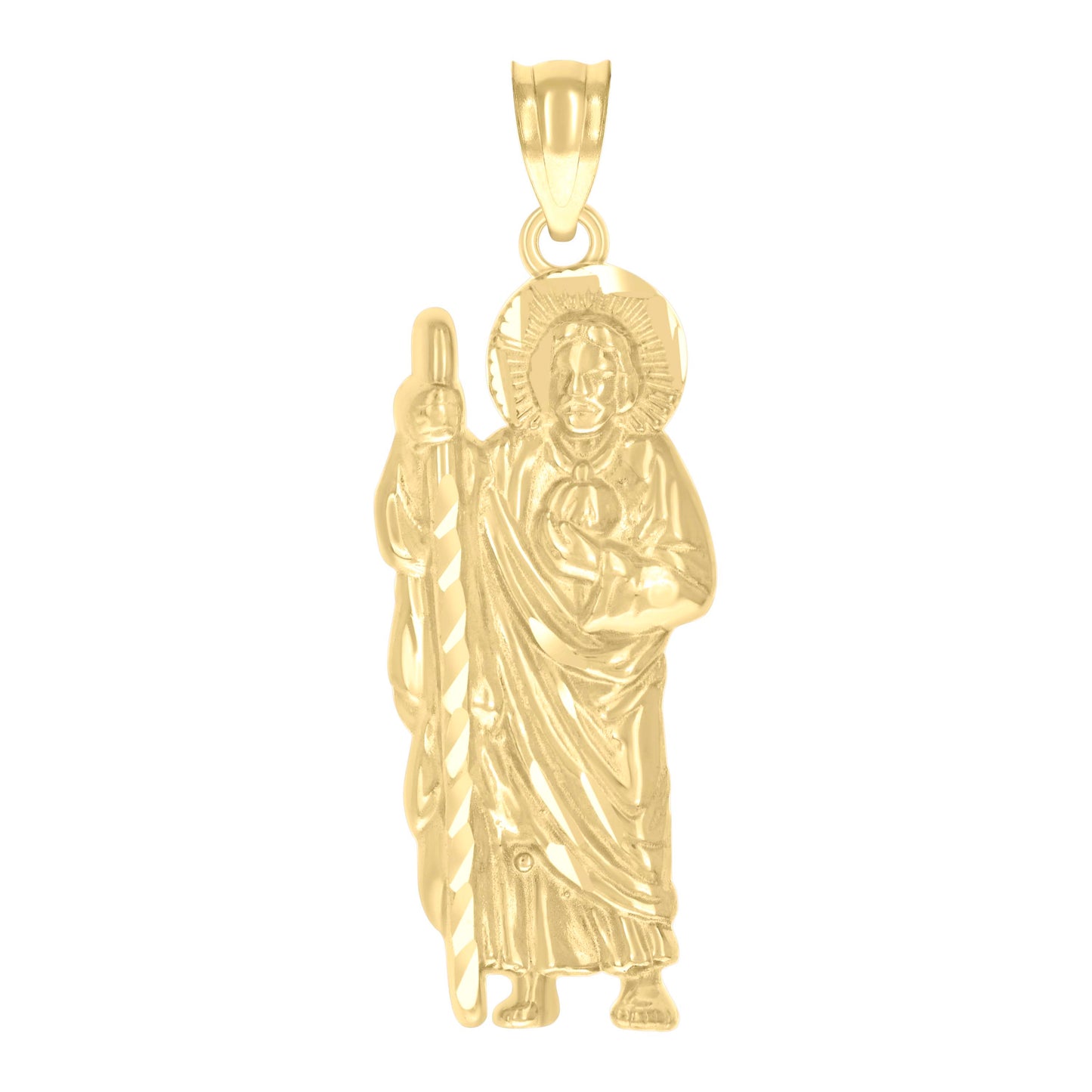 10kt Yellow Gold Mens St. Jude Religious Charm Pendant