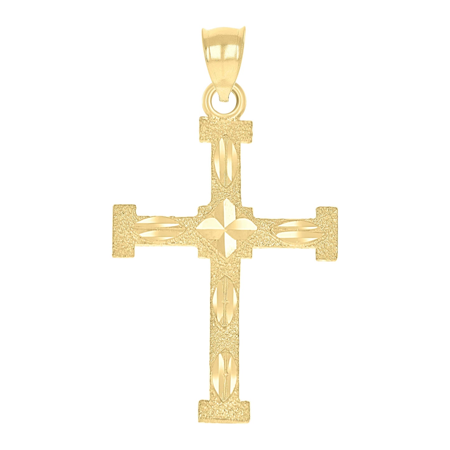 10kt Yellow Gold Womens Mens Unisex Cross Religious Charm Pendant