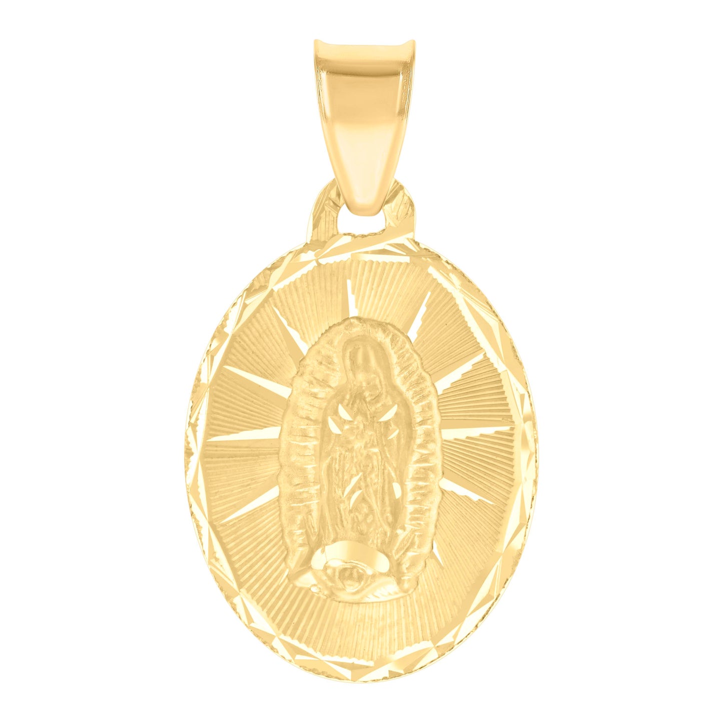 10kt Yellow Gold Womens Oval Guadalupe Religious Charm Pendant