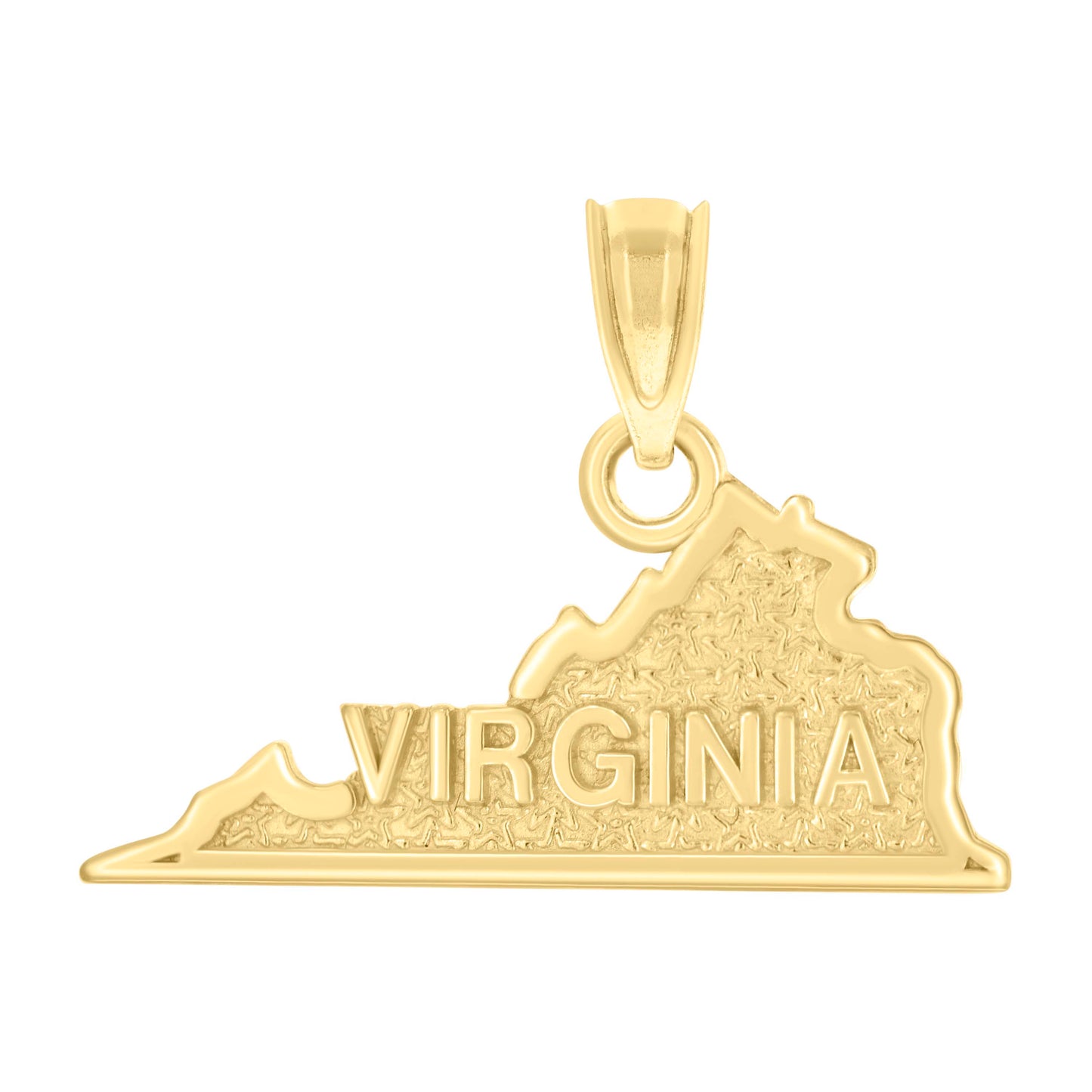 10k Yellow Gold Womens VIRGINIA Map Charm Pendant