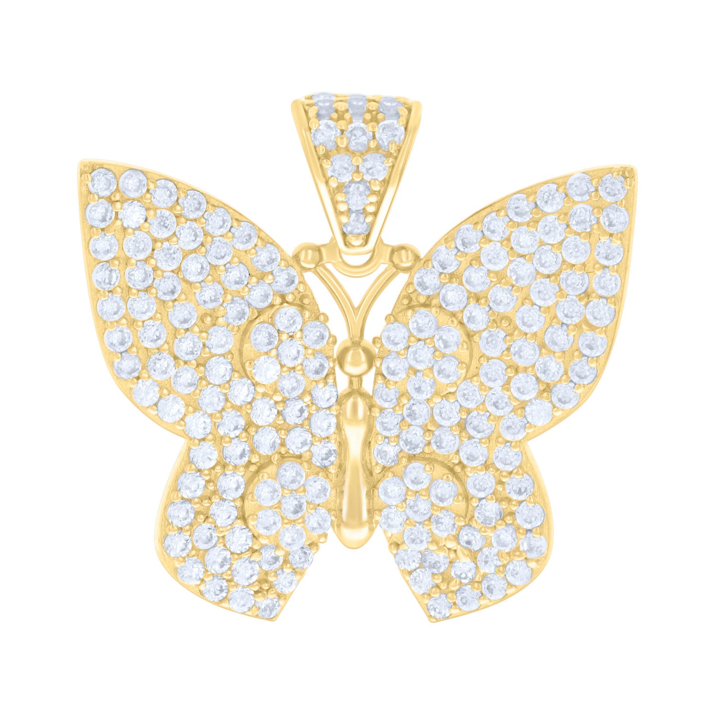 10k Yellow Gold Womens Cubic Zirconia Butterfly Fashion Charm Pendant