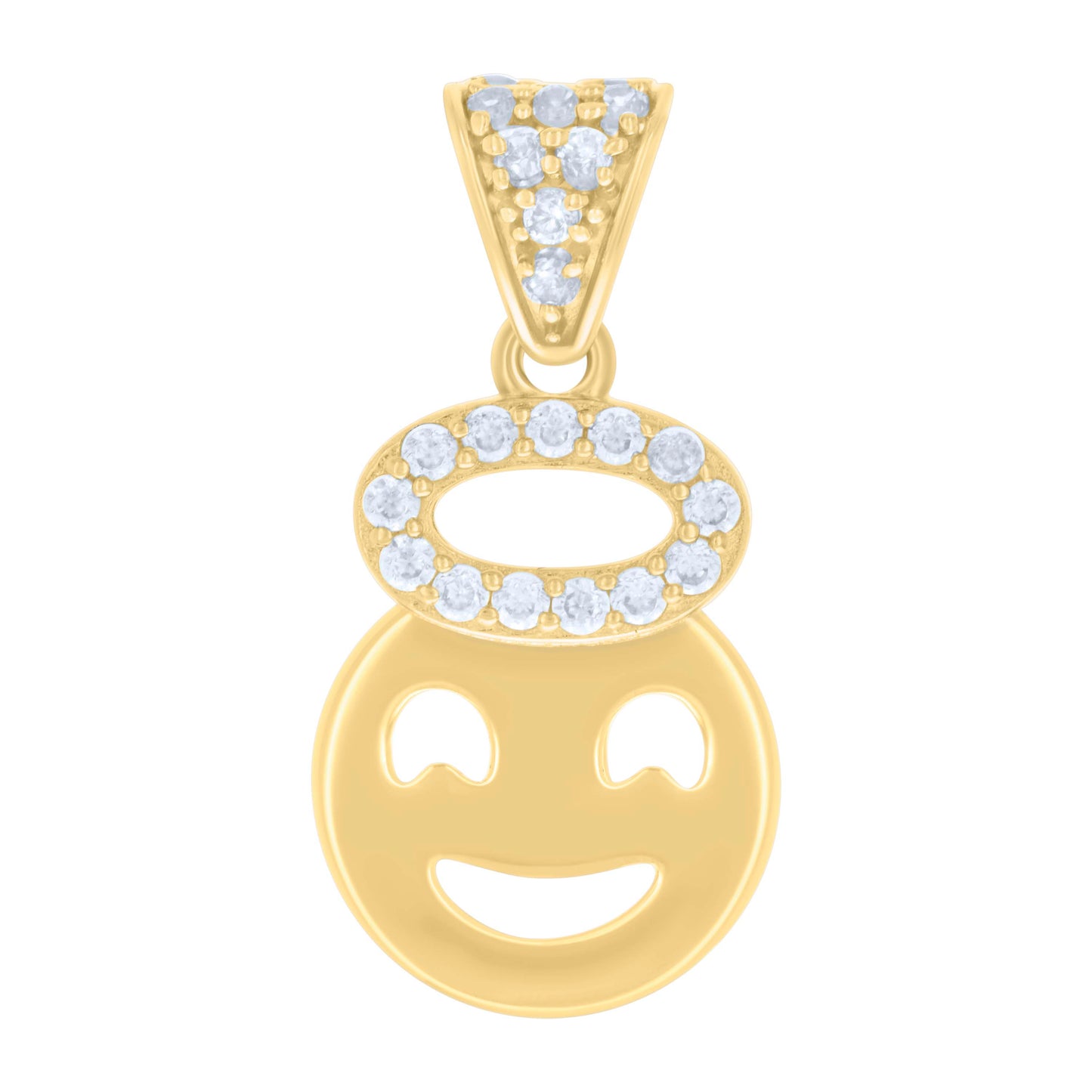 10k Yellow Gold Womens Cubic Zirconia Smile Fashion Charm Pendant