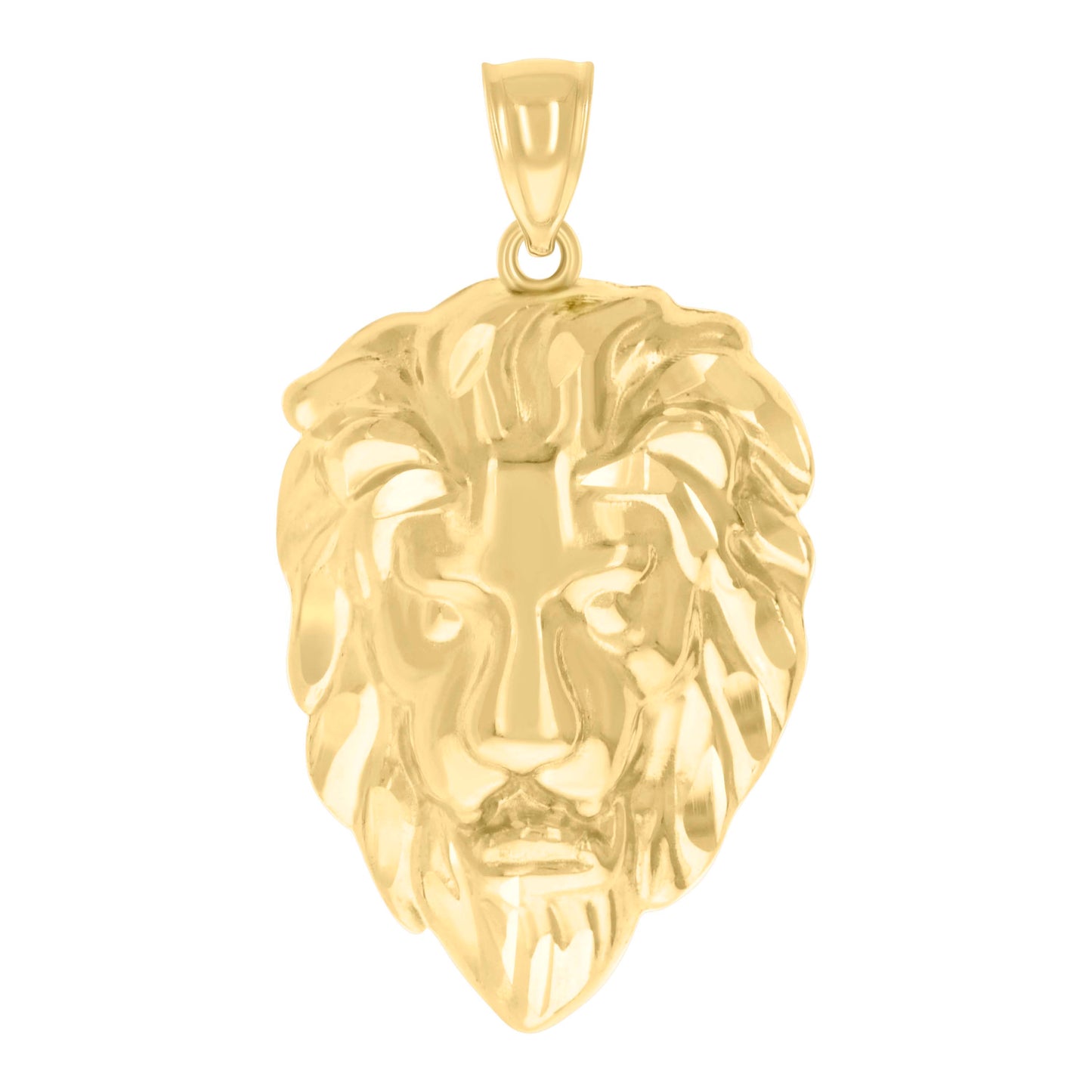 10k Yellow Gold Mens Leo/Lion Head Zodiac Sign/Wildlife Charm Pendant