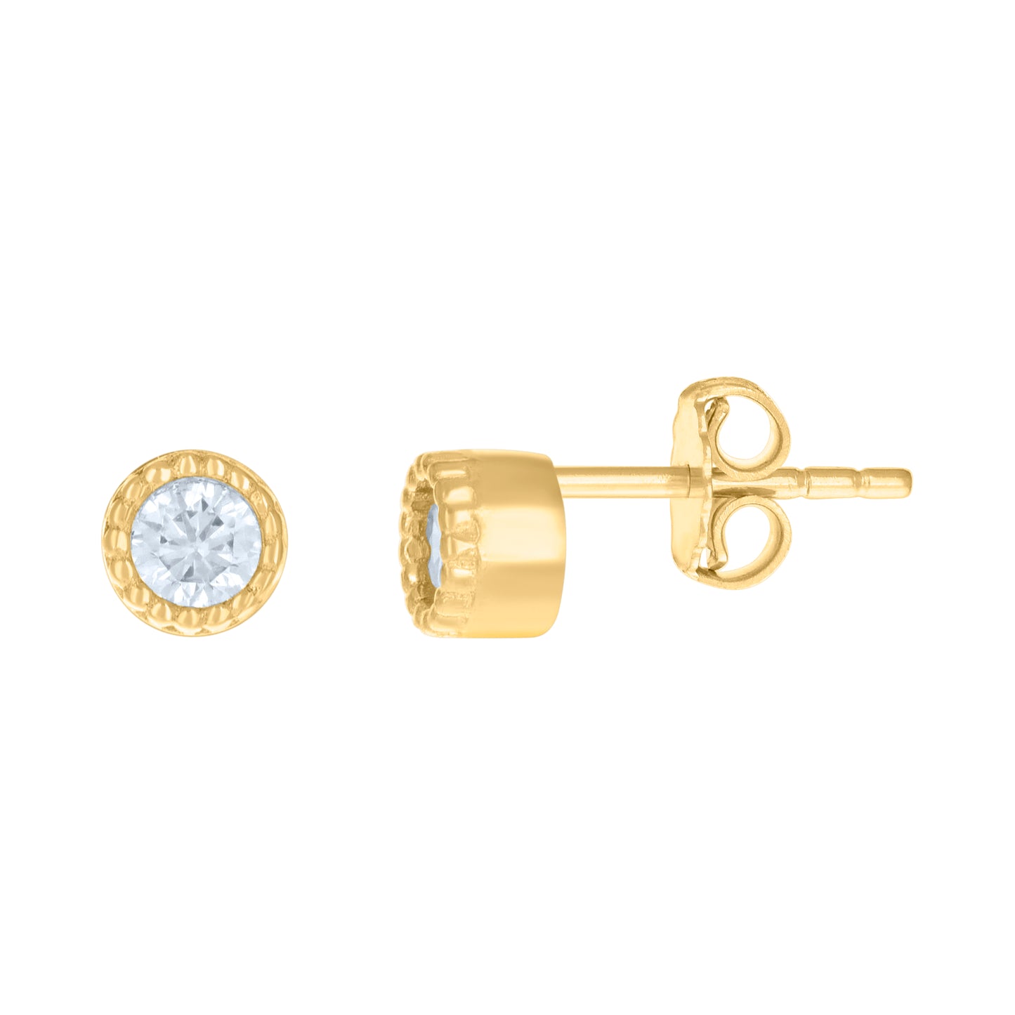 10k Yellow Gold Womens Cubic Zirconia Fashion Stud Earrings