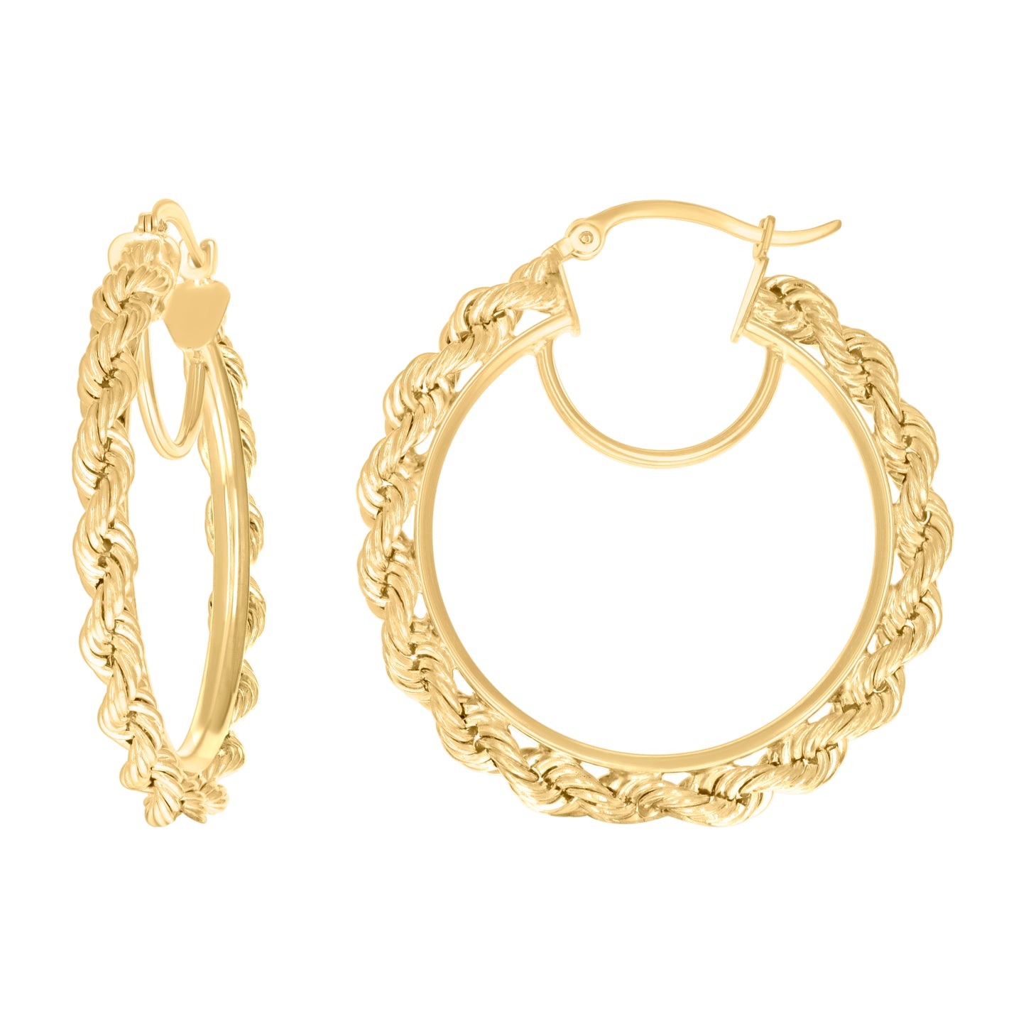 10k Yellow Gold Womens Fancy Twisted Rope Hoop Earrings 3mm-31