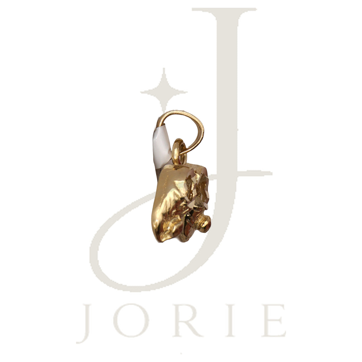 10k Yellow Gold Diamond Cut Baby Shoes Charm Pendant