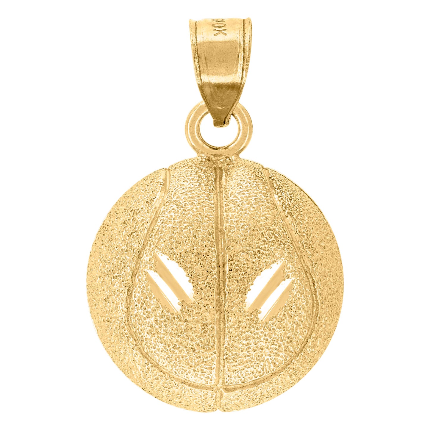 10k Yellow Gold Mens Textured Soccer Ball Sports Charm Pendant