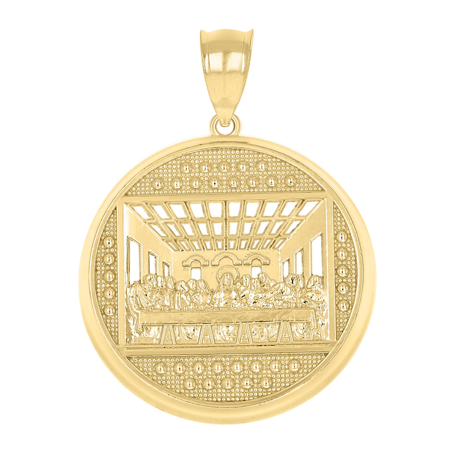 10k Yellow Gold Mens Last Supper Religious Charm Pendant