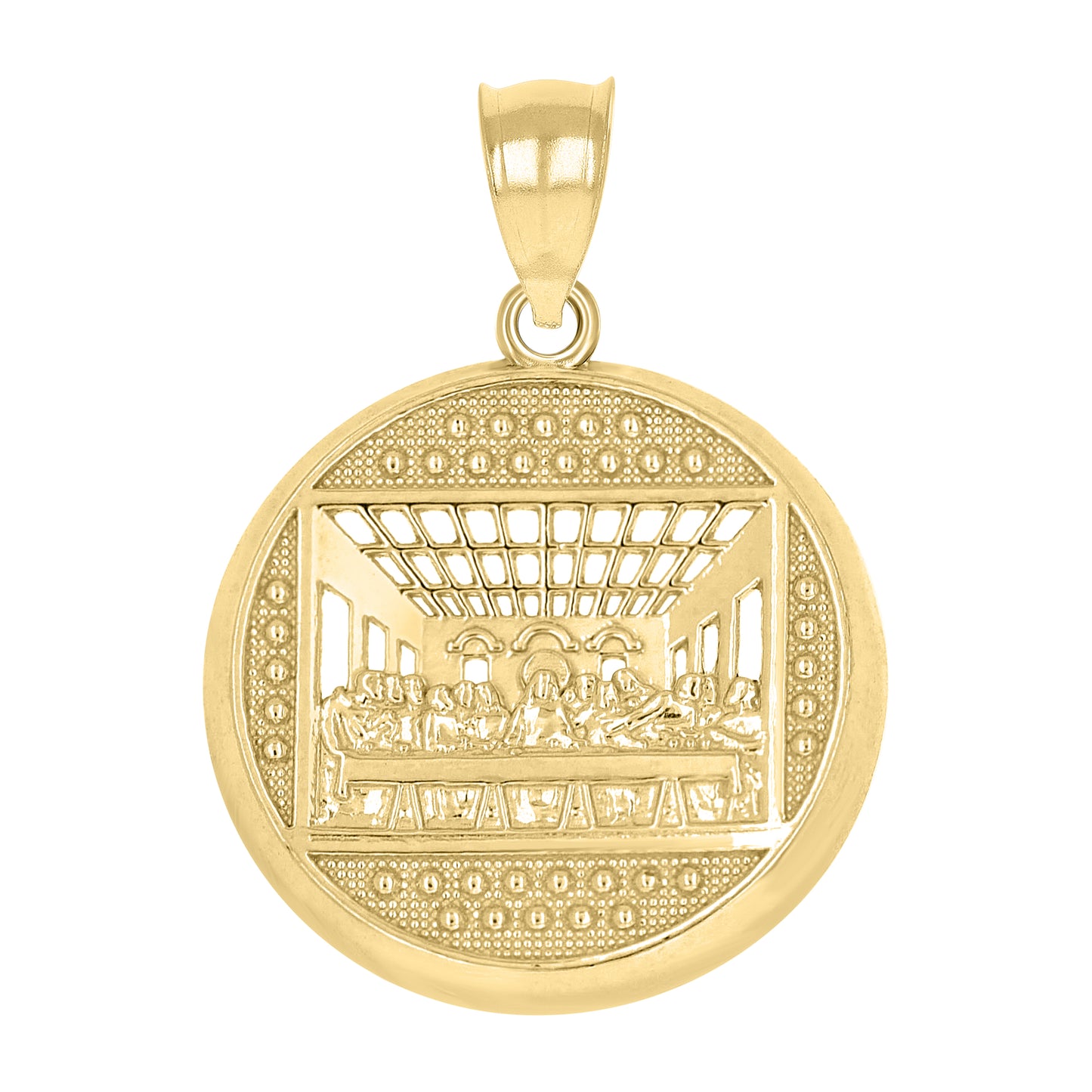 10kt Yellow Gold Mens Last Supper Religious Charm Pendant