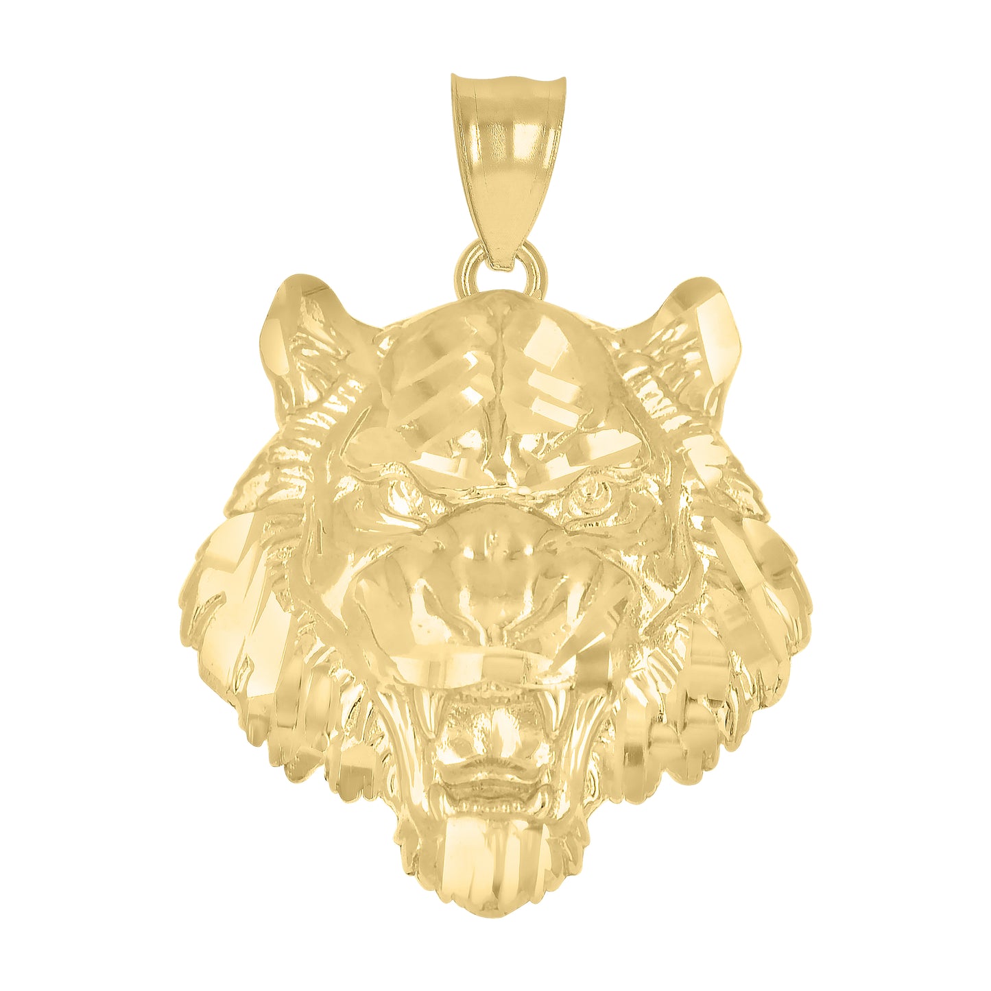 10k Yellow Gold Men Leo/Lion Head Zodiac Sign/Wildlife Charm Pendant